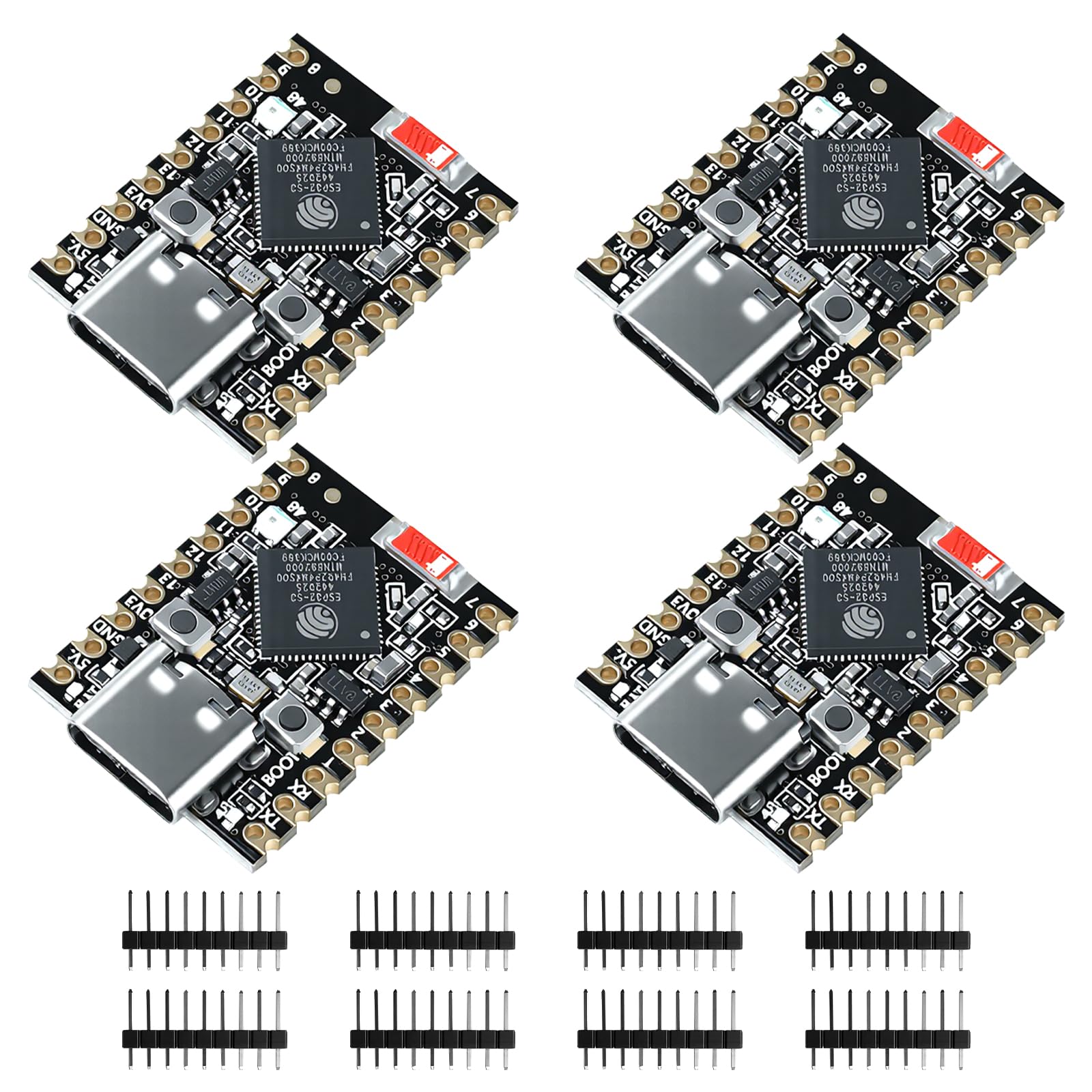 Aideepen 4-Pcs ESP32-S3 Mini Development Board, ESP32-S3 Dual-Core WiFi + Bluetooth 5.0 IoT Dev Kit, USB-C, 240MHz MCU, 2.4GHz Wireless Module, Low Power Embedded Board (No Soldered Header)