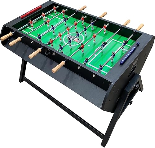 Vista 7 de KICK Triplex 55″ Varillas telescópicas 3 en 1 giratoria multijuego mesa – Juego de mesa de juego combinado – Billar, Air Hockey y futbolín