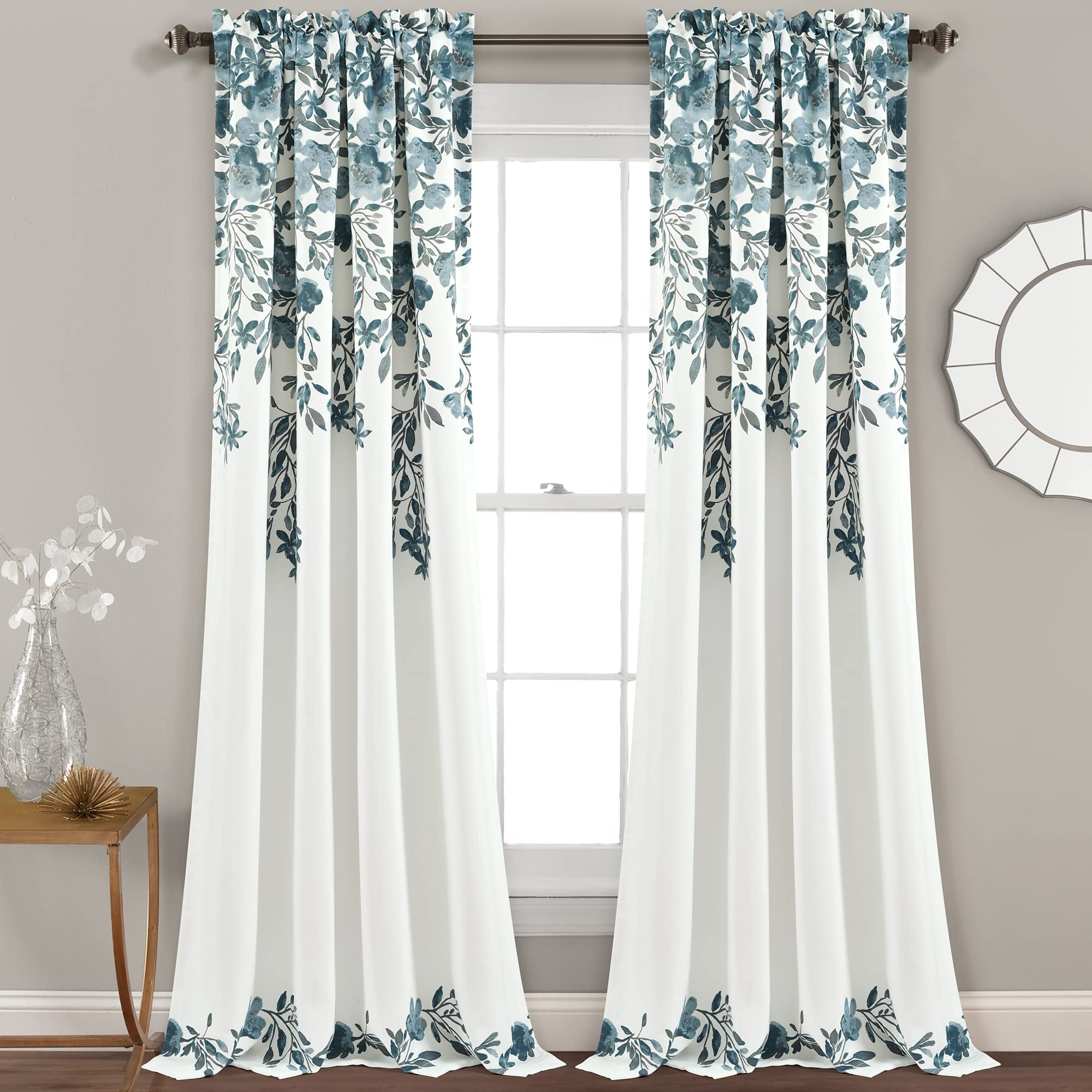Panneaux de fenêtre imprimé floral de vigne pour décoration d'intérieur moderne