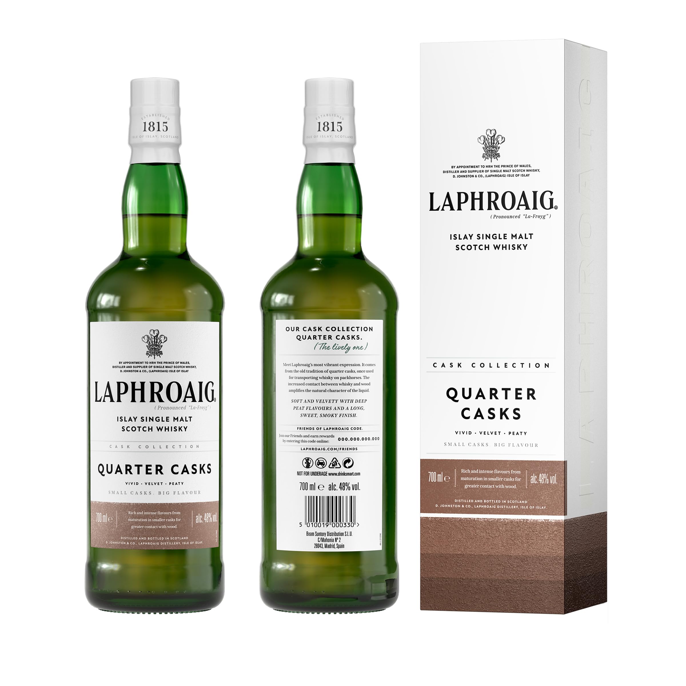 Laphroaig Quarter Cask Islay Single Malt Scotch Whisky 48% Vol 700ml