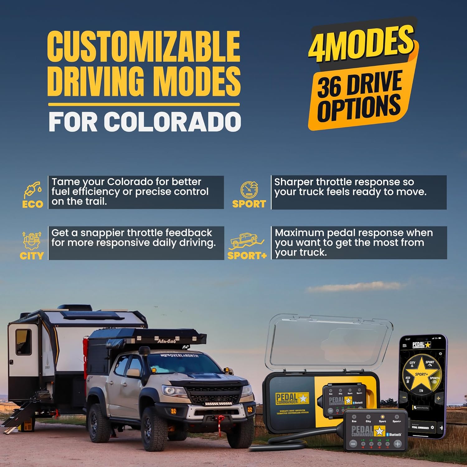 PEDAL COMMANDER for Chevrolet Colorado 2007-2022 Throttle Response Controller (Gas Engines Only) - Plug-and-Play, Anti-Theft & App Control, Throttle Controller Performance, Colorado Truck Accessories