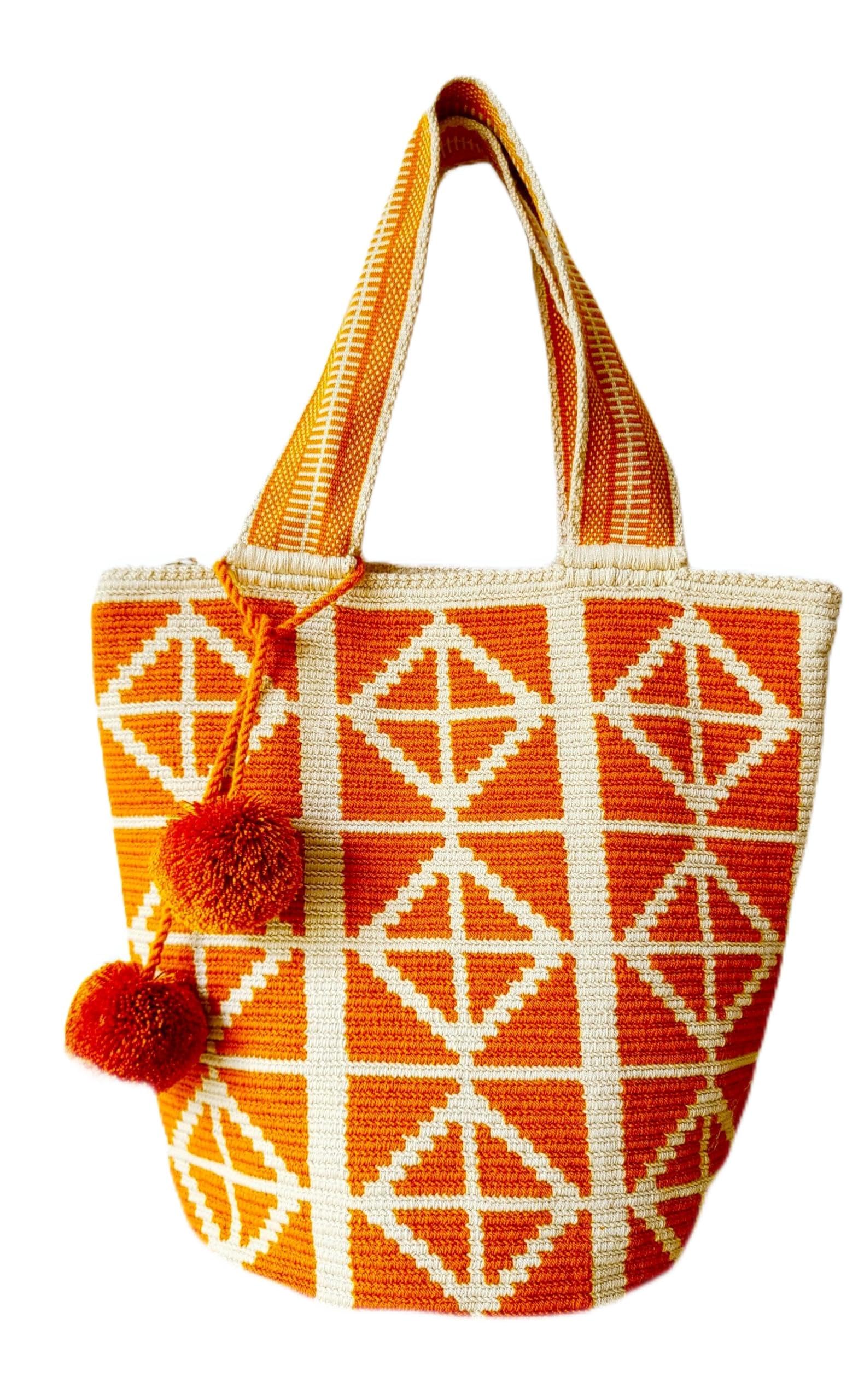 Terra Fusion Wayuu Tote Bag | Bolso hecho a mano | Ocre, Beige