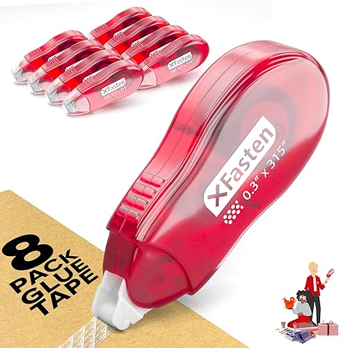 Japan Dots - Cinta adhesiva para álbumes de recortes, 0.315 in x 26 pies, paquete de 8 rodillos de cinta de doble cara, aplicador de puntos para kit