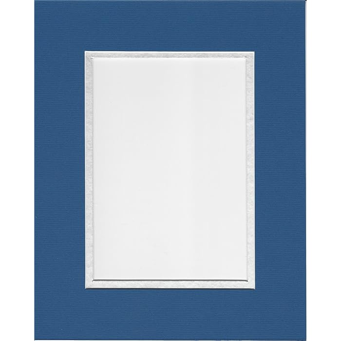 Buy 16x20 Royal Blue and Silver Double Picture Mat, Bevel Cut for 11x14
