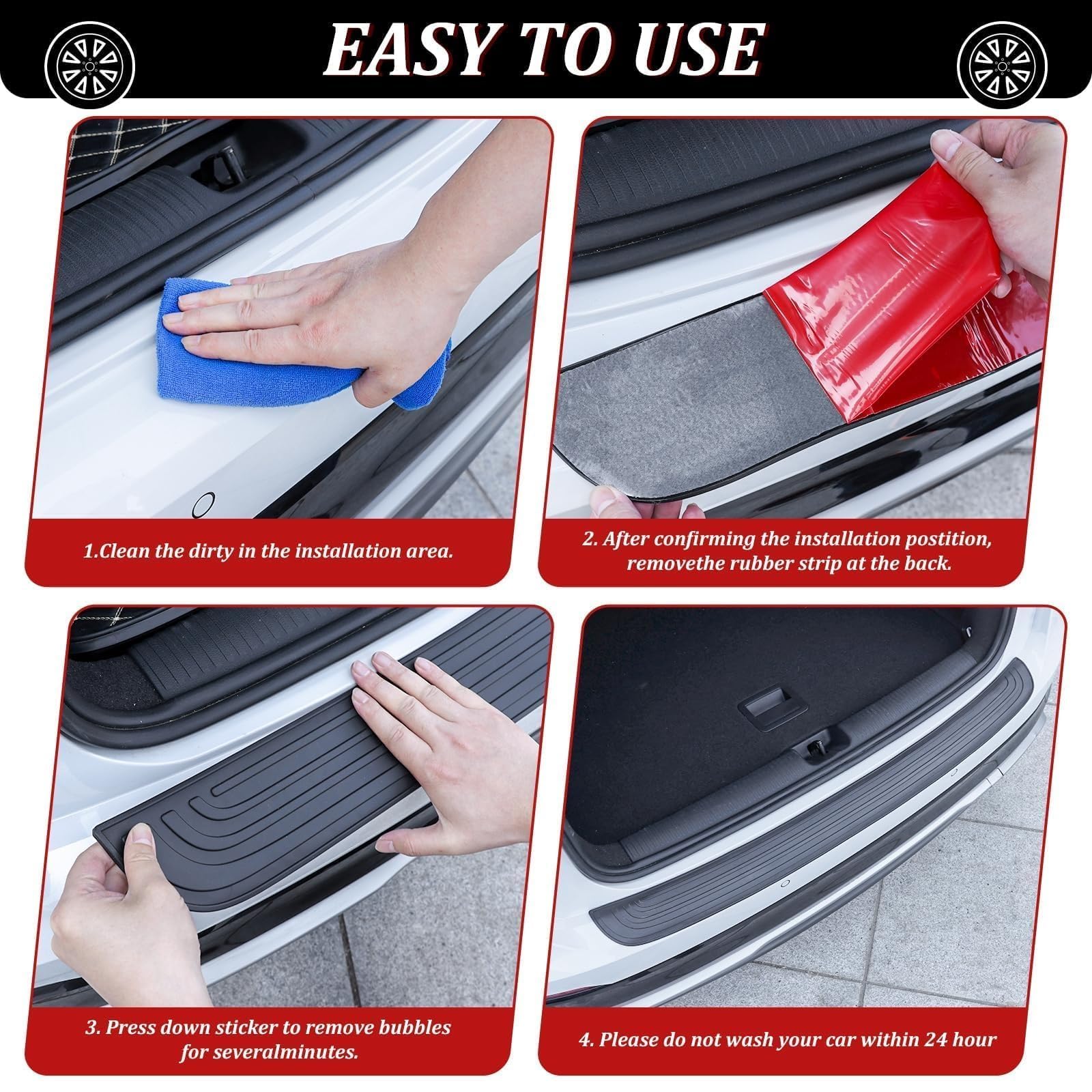 1 Pezzo Striscia Protezione Soglia Carico Bagagliaio Auto per Dacia Duster Extreme Spring, Fascia Protezione Paraurti Posteriore Copertura Bordo Baule,A