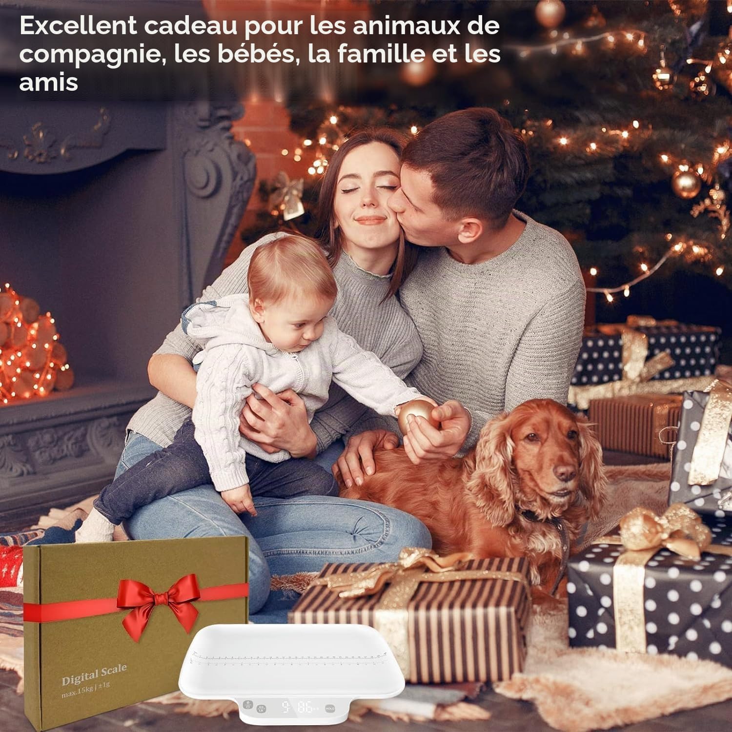 Balance pour chiots et petits animaux, précision 1 g, poids max. 15 kg