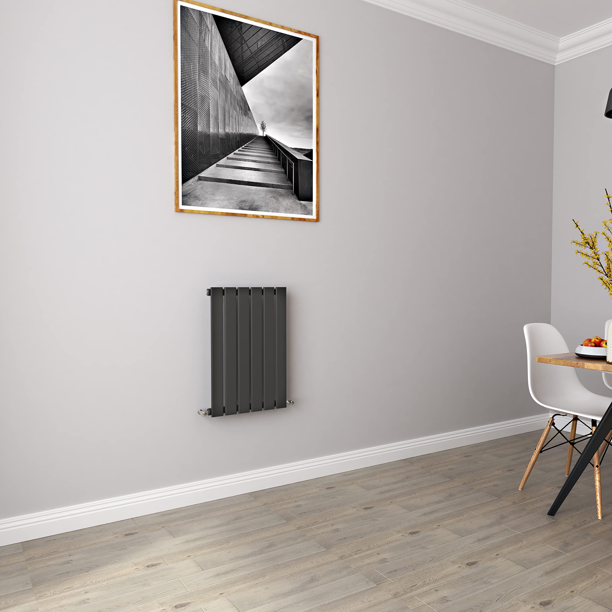 Biubiubath Anthracite Radiators Horizontal Small Rad Single Flat Panel Central Heating Radiators 600 * 408Mm