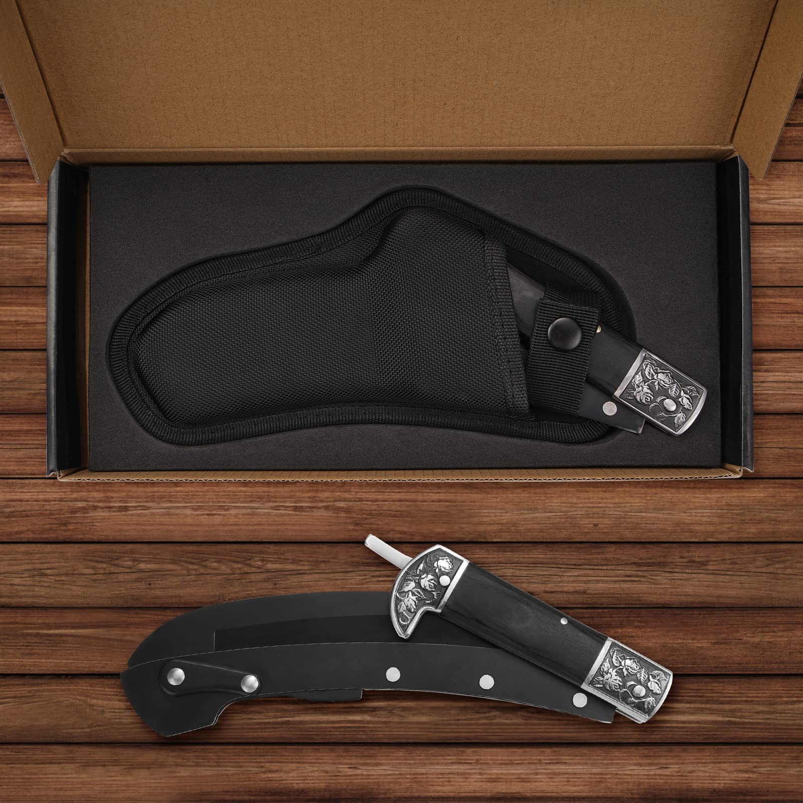 GVDV Faucille de Jardin Pliant, Facile à Transporter, Lame 190 mm, pour Homme