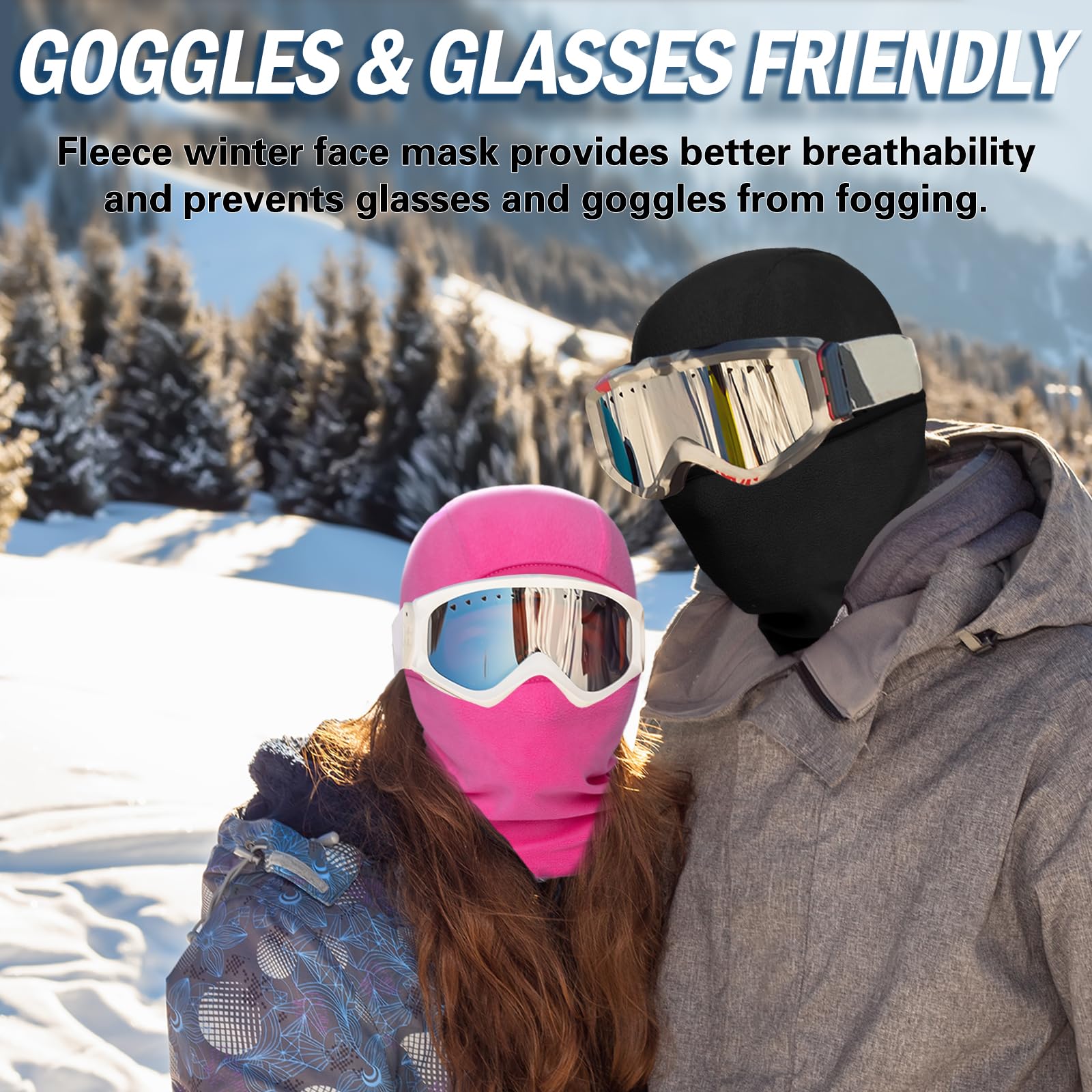 Pasamontañas de esquí para hombres y mujeres, máscara facial de invierno con múltiples estilos de uso, para deportes al aire libre y clima frío