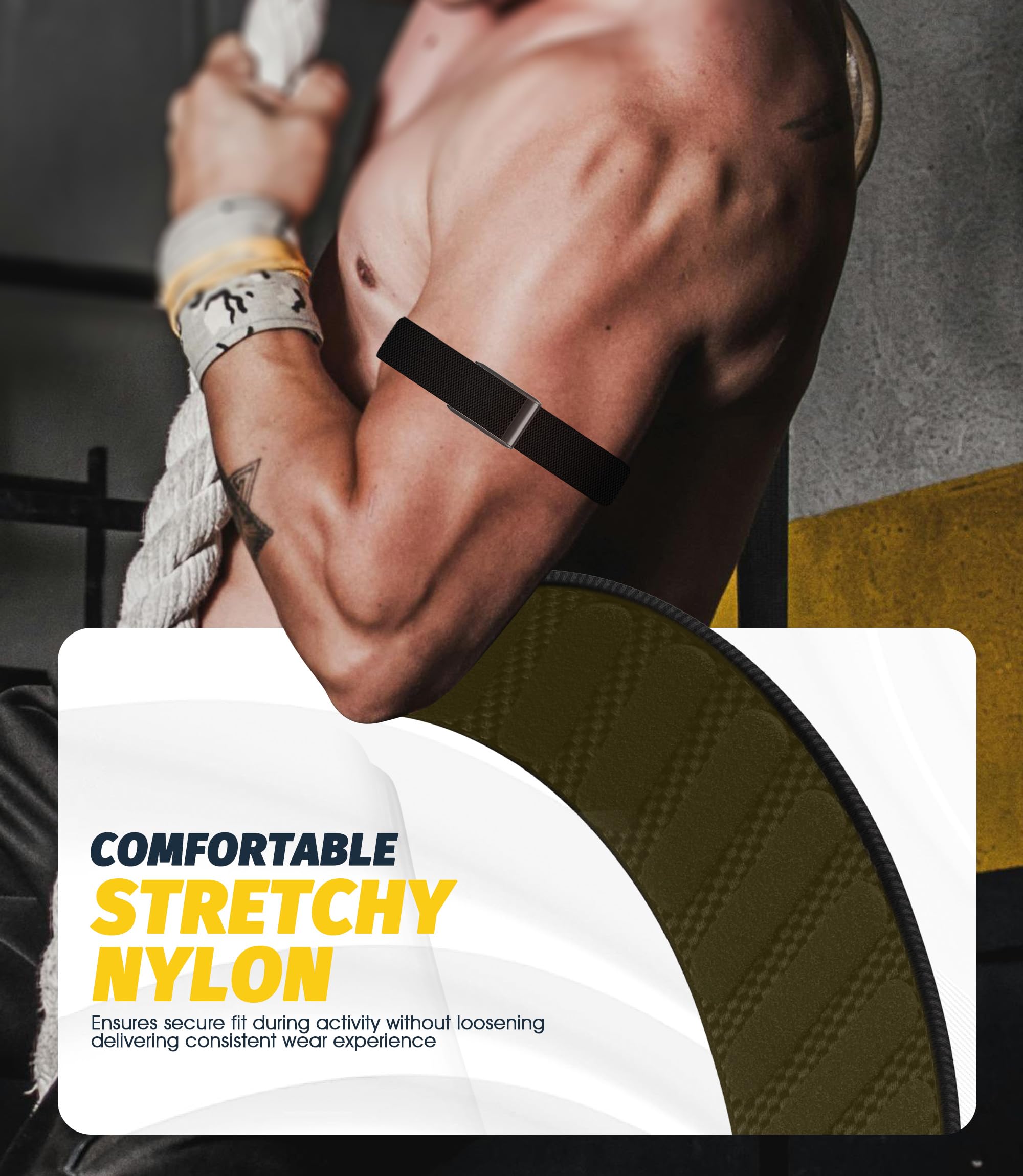NEWZEROL Fascia Bicipiti Sportiva in Nylon Compatibile con WHOOP 5.0, Cinturino di Ricambio con Materiale Traspirante per Whoop 5.0, Cinturino Sportivo Regolabile