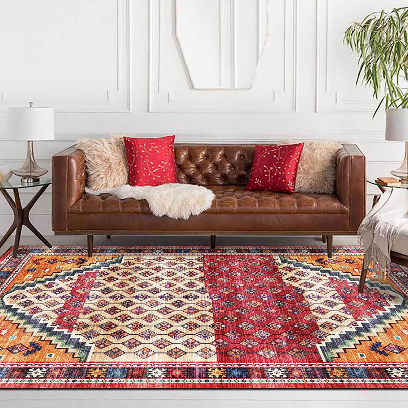 Tapis salon poils ras lavable et antidérapant, la solution anti-tache cuisine