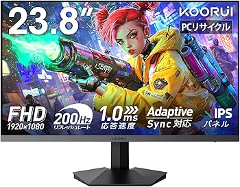 KOORUI ゲーミングモニター24インチ フルHD IPSパネル Amazon.co.jp: KOORUI ゲーミングモニター 24インチ 200Hz フル