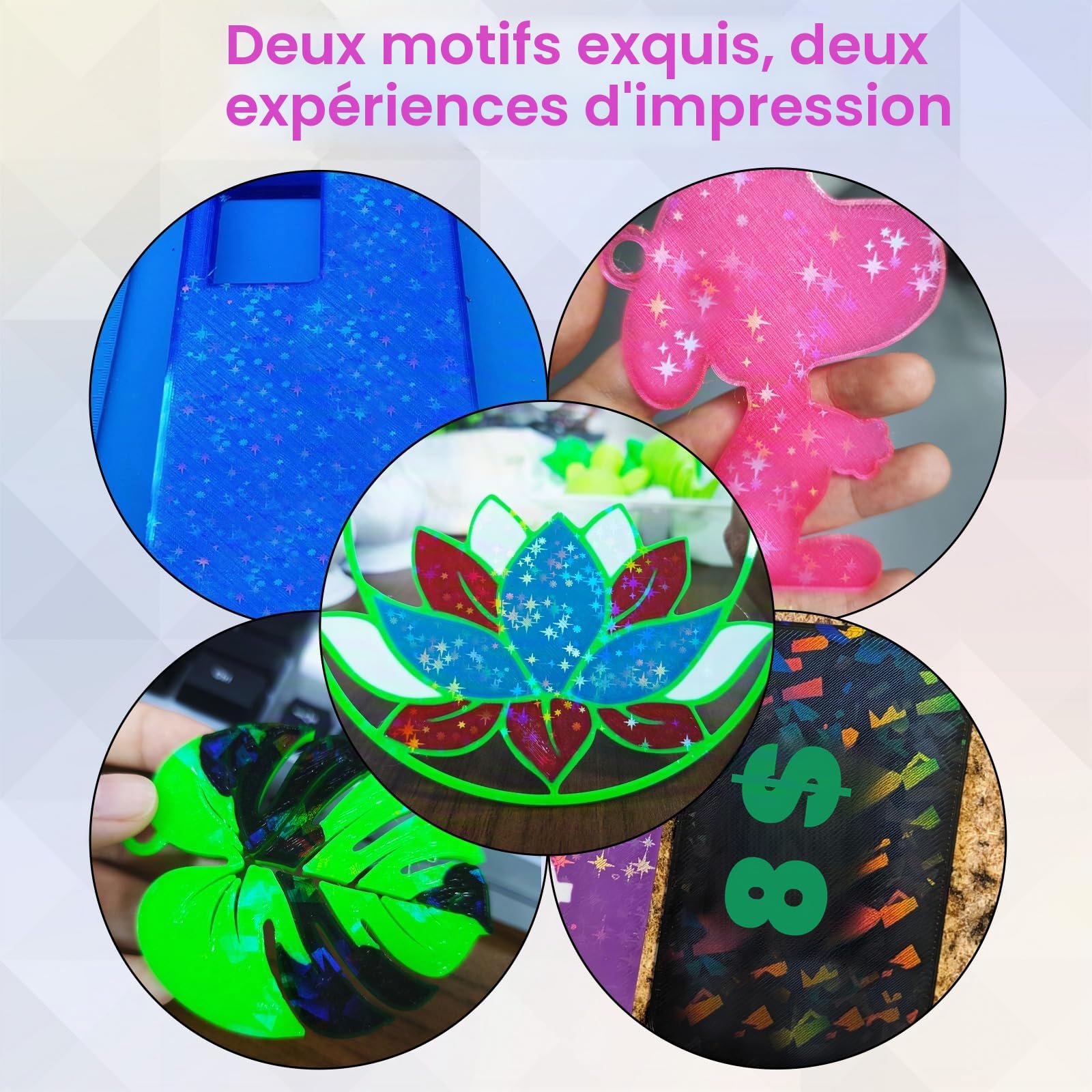 IdeaFormer Smooth Rainbow Confetti+Galaxy PEF Plaque d'impression 235 x 235 mm, en acier à ressort PEF, pas de lit d'impression magnétique, pour Creality K1C/K1/K1 SE/Ender 3 V3 SE/KE/Ender 3