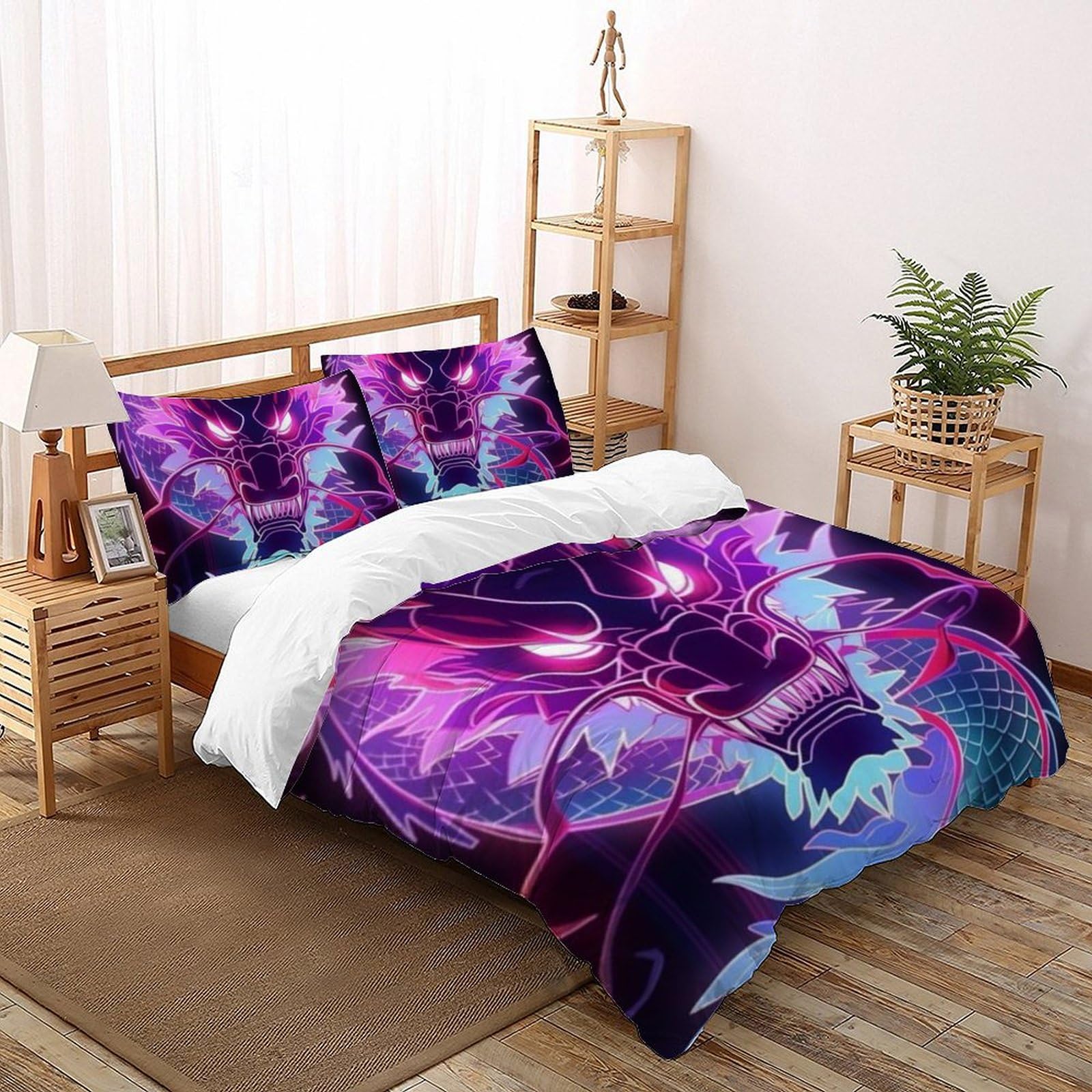 Housse de couette dragon 220x240 grand lit ado motif animaux 3D