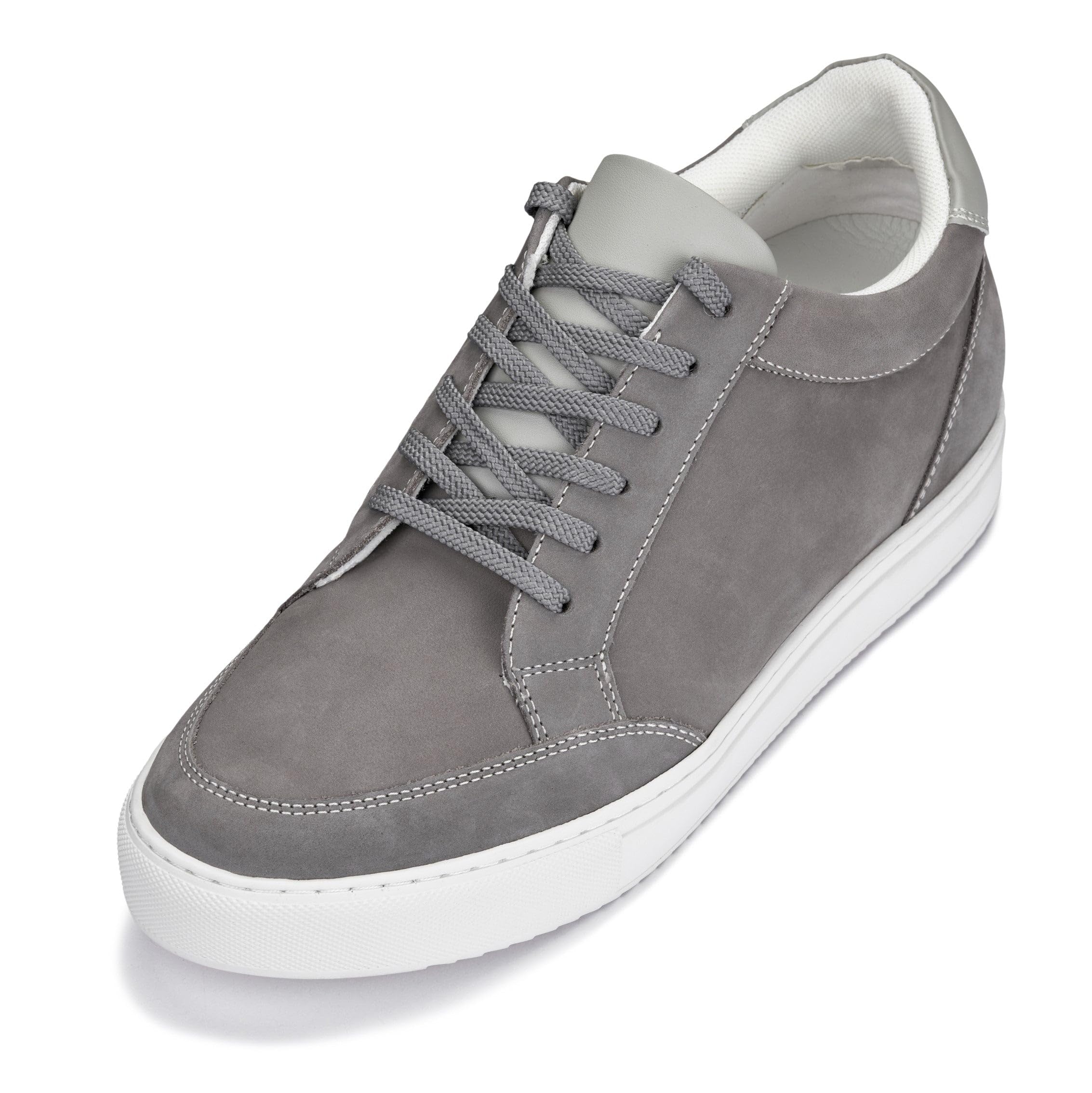 CALTO Men's Invisible Height Increasing Elevator Shoes - Lightweight Lace-up Casual Sneakers - 3.2 Inches Taller