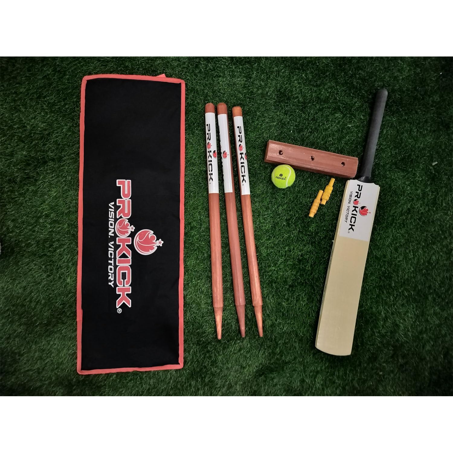 Prokick Wooden Complete Cricket Kit for All Age Groups (Size 5) 3
