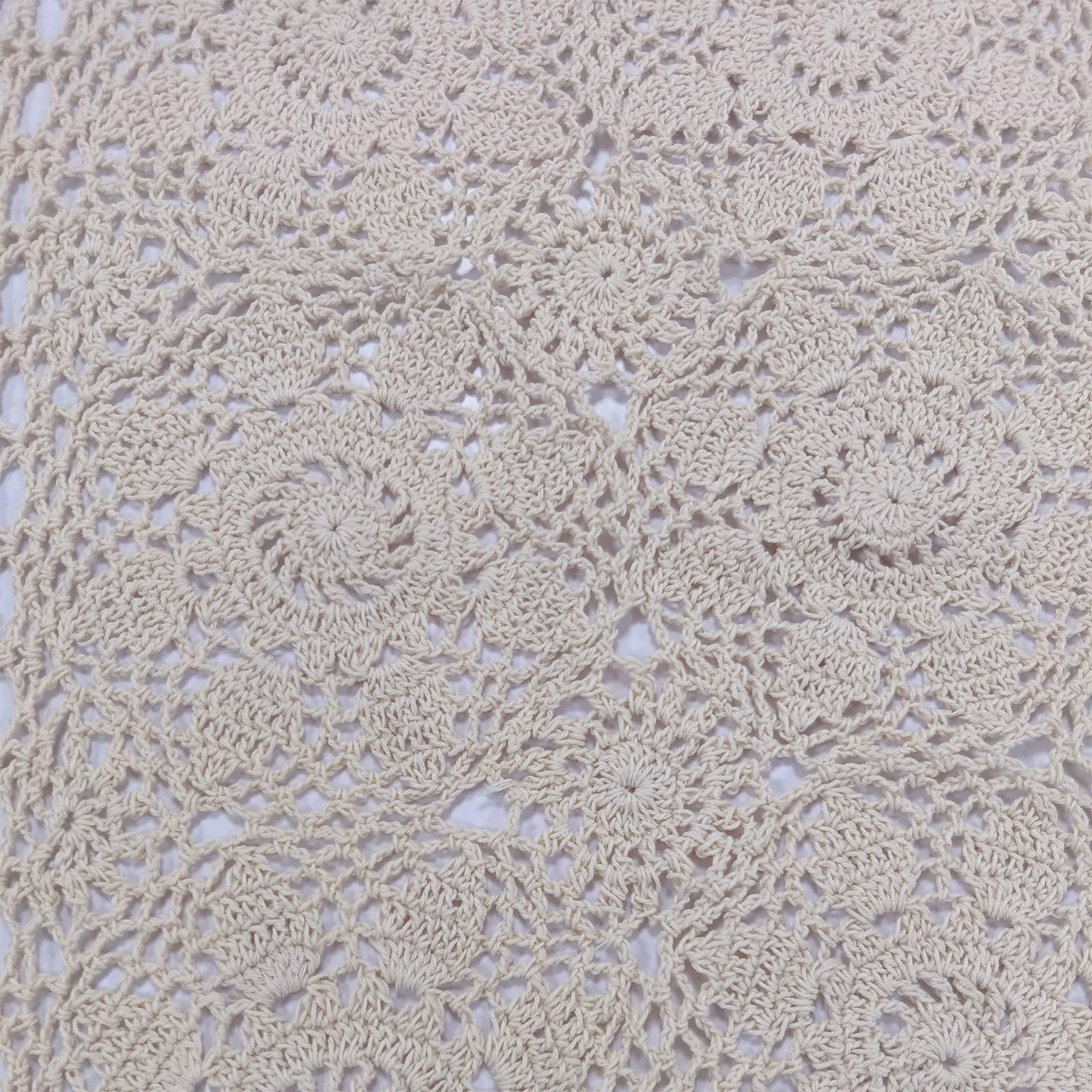 Phantomon Spitzendeckchen Aus Baumwolle – 4 Stück, Handgehäkelt, 25,4 X 35,6 Cm, Beige