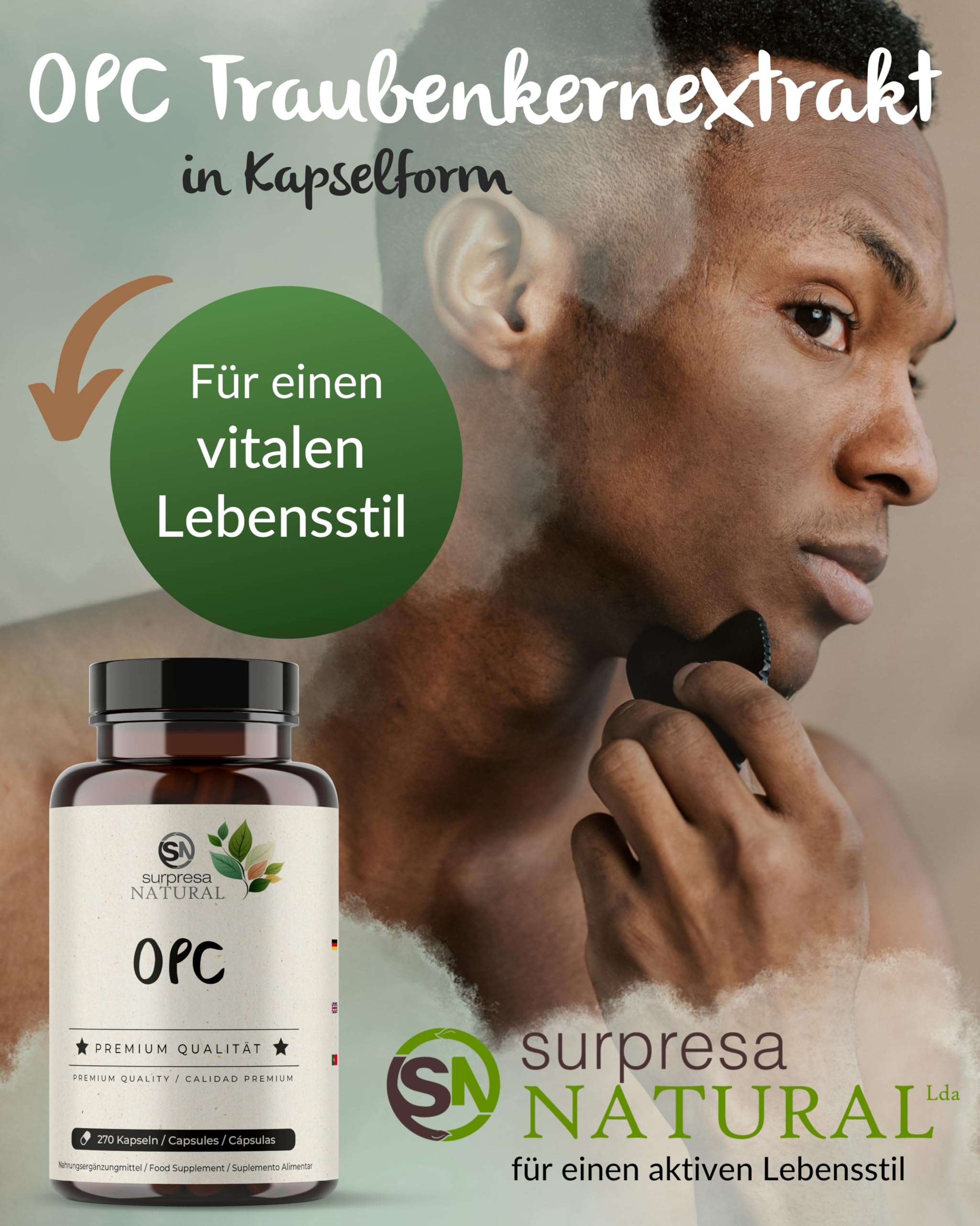 OPC Traubenkernextrakt Kapseln hochdosiert I 270 Kapseln I 400mg Extrakt pro Kapsel IOPC Kapseln aus französischen Trauben I Nahrungsergänzungsmittel vegan & laborgeprüft