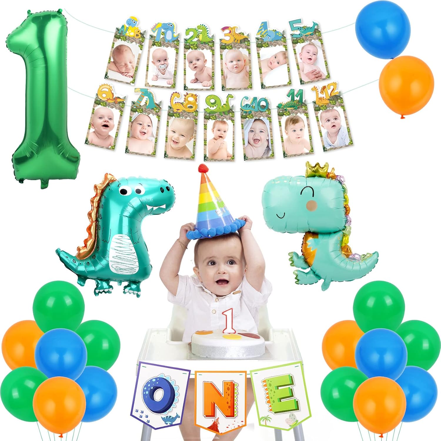 Dinosaur Birthday Decorations for Boys 1st Birthday