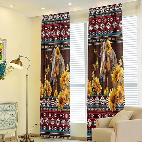 Miniatura 8 de Southwestern - Cortinas opacas para dormitorio, sala de estar, 84 pulgadas de largo, estilo nativo americano, cortinas de ventana de patio, 2