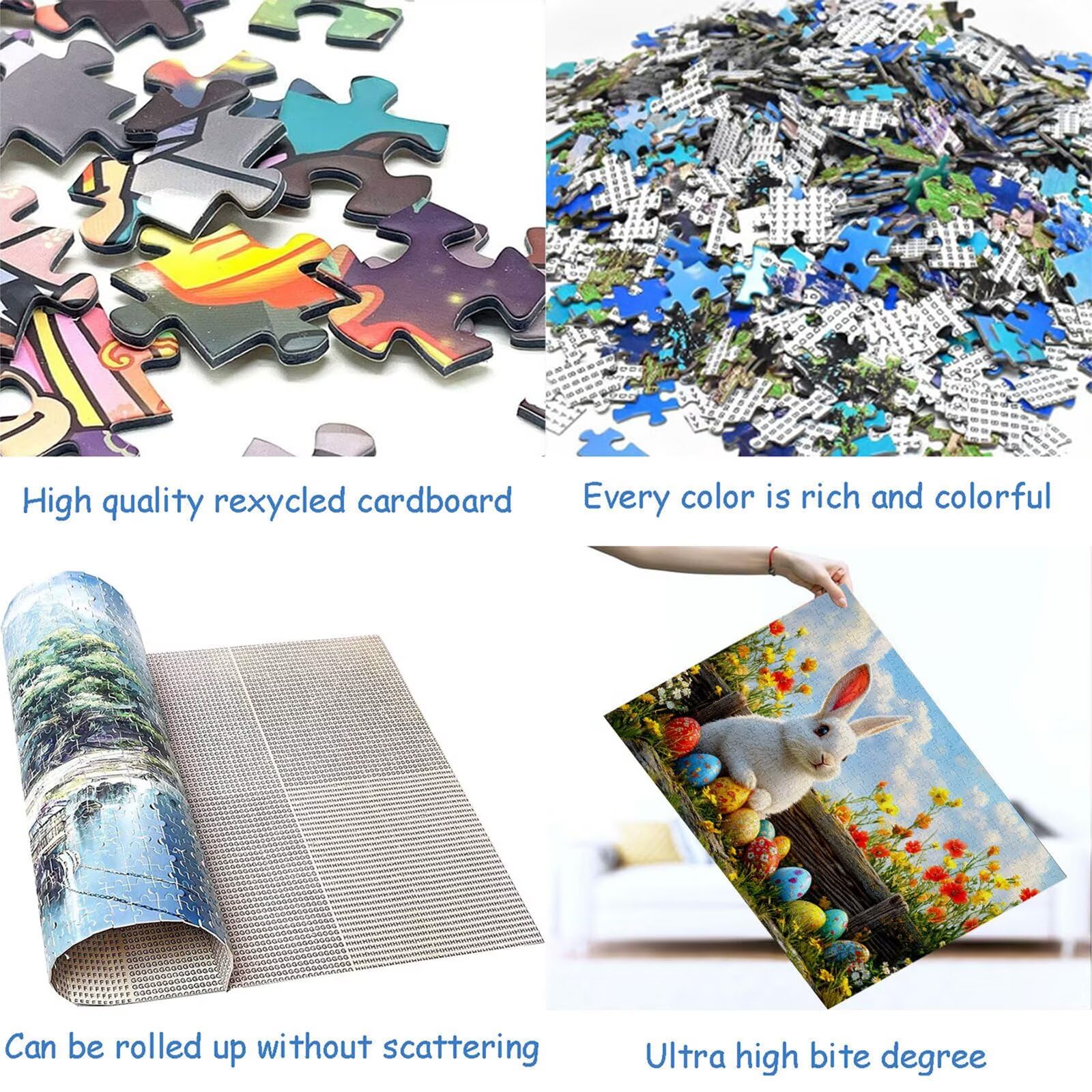 Puzzle 3000 elementów królik puzzle dla dorosłych Wielkanoc 122 x 81 cm Unikalne rzemiosło klasyczne drewniane układanka 3D do rodzinnych gier aktywnych, układanka do samodzielnego wykonania nawet do