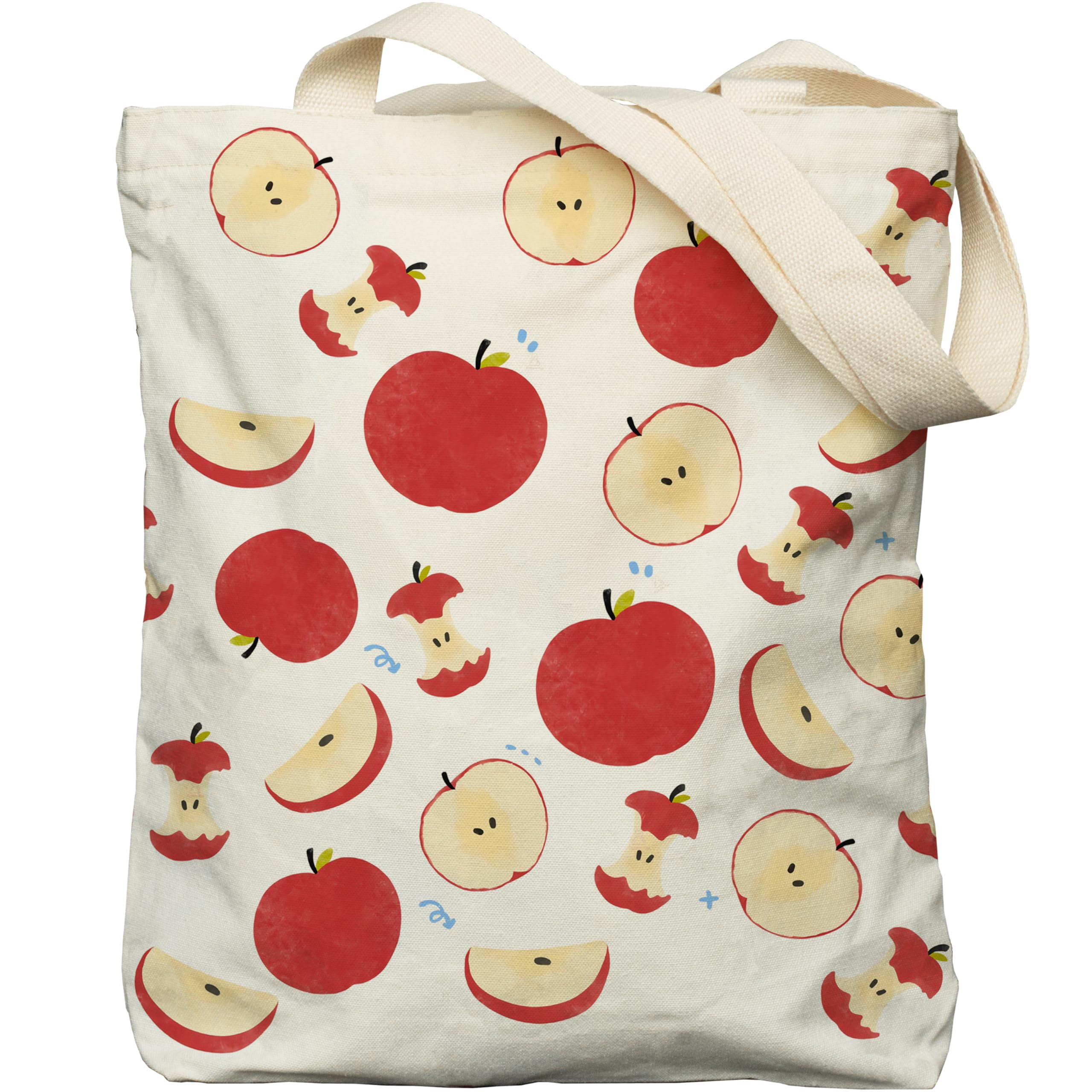 EFFUSON Tote Bag for Women, Large Two Sided Printing Tote Bags with Zipper, Cute Aesthetic Floral Canvas Tote with Pocket