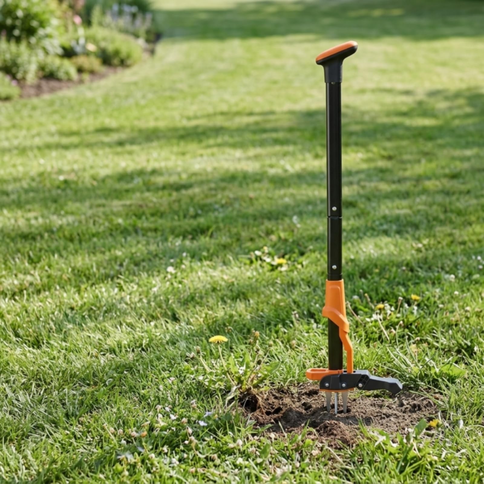 kowaku Arrache-Mauvaises Herbes avec Pédale Ergonomique Désherbeur à Long Manche Robuste Désherbeur à Pied pour Jardiniers, Seniors, Jardin, Pelouse