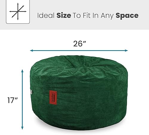 Miniatura 2 de CordaRoy's Puf de pana, puf, reposapiés, funda otomana de tela lavable con inserto de espuma duradera, reposapiés versátil para sótano, sala de