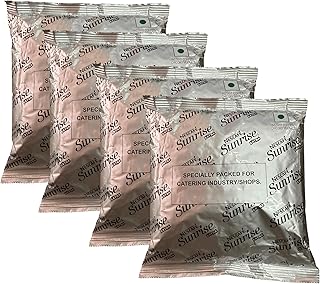 Sunrise Instant Coffee | Coffee: 60%, Chicory: 40% Blend | Extra Strong, Cups & Value | Catering/Economical Pack | 200g Pouch (200g x 4 Pcs)