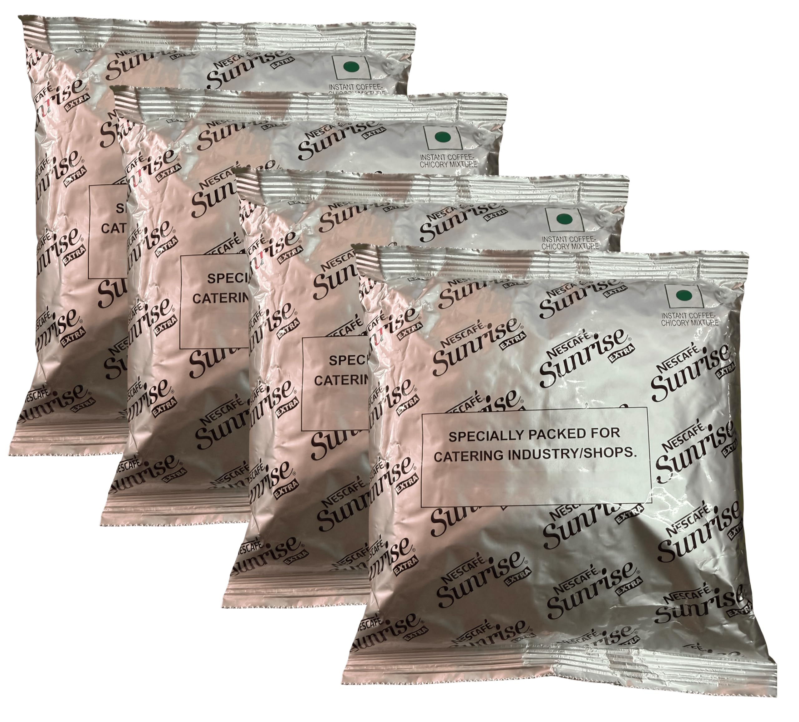 Sunrise Instant Coffee | Coffee: 60%, Chicory: 40% Blend | Extra Strong, Cups & Value | Catering/Economical Pack | 200g Pouch (200g x 4 Pcs)