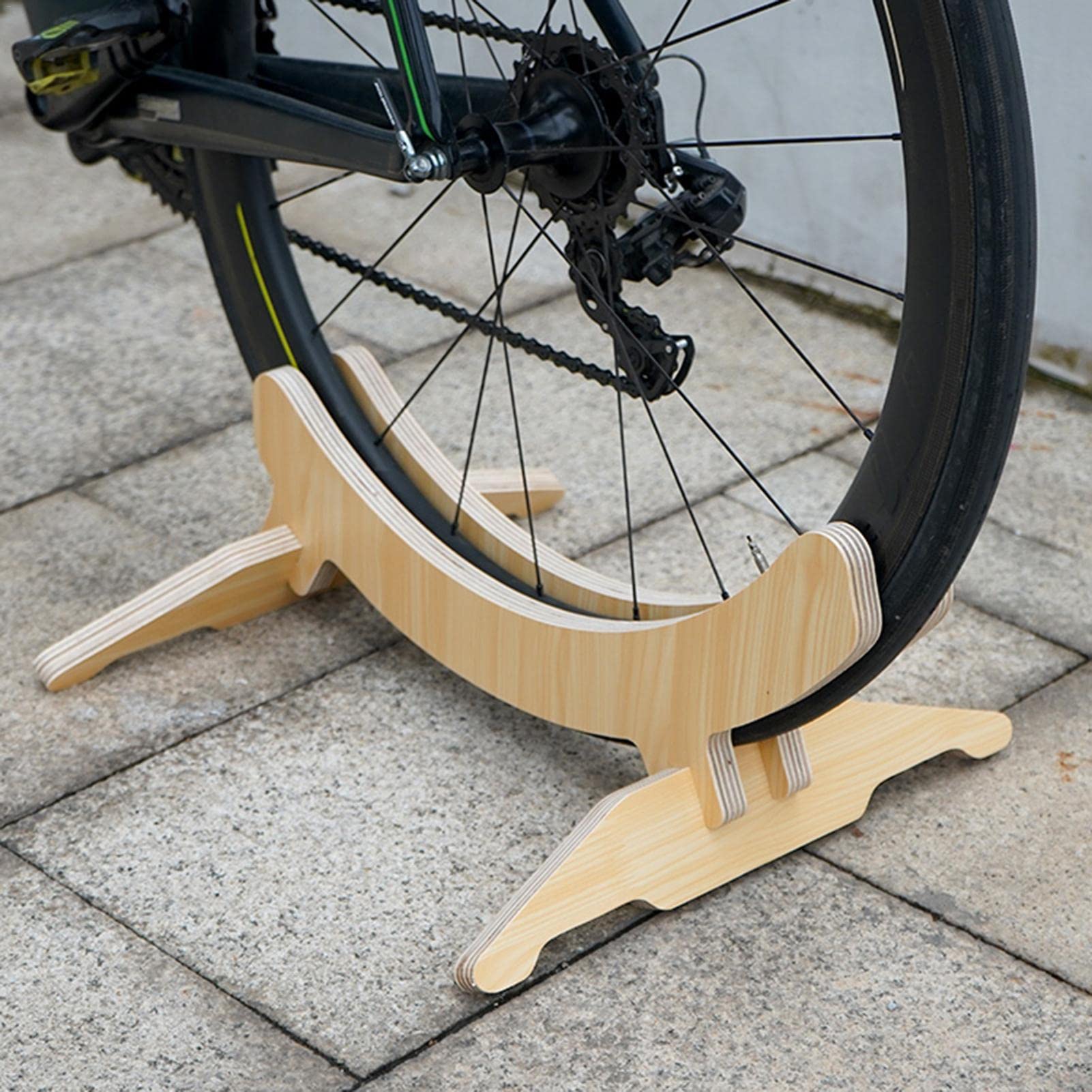Perfeclan Supporto Bici Da Pavimento In Legno - Regolabile E Salvaspazio