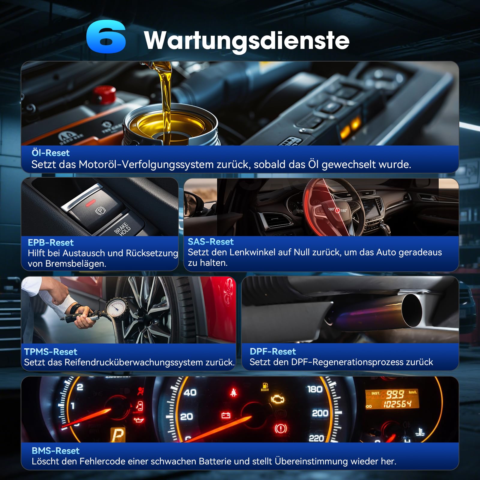 MA200 V6 OBD2 Diagnosegerät für Ben.z/Land Rover/Porsche/BM.W/Volvo/V.A.G, Alle Systemdiagnosen mit 6 Services, Öl/BMS/EPB/SAS/DP-F/TPMS Reset, KFZ Diagnosegerät, Auto VIN, Batterietest, Lebenslange