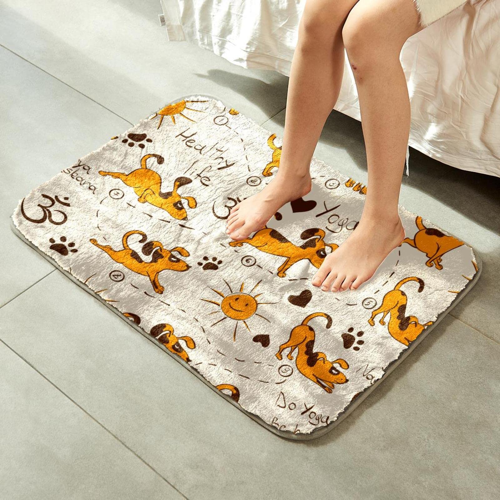 Tapis à poils longs ultra doux en fausse fourrure pour le sport, le yoga, la santé du soleil