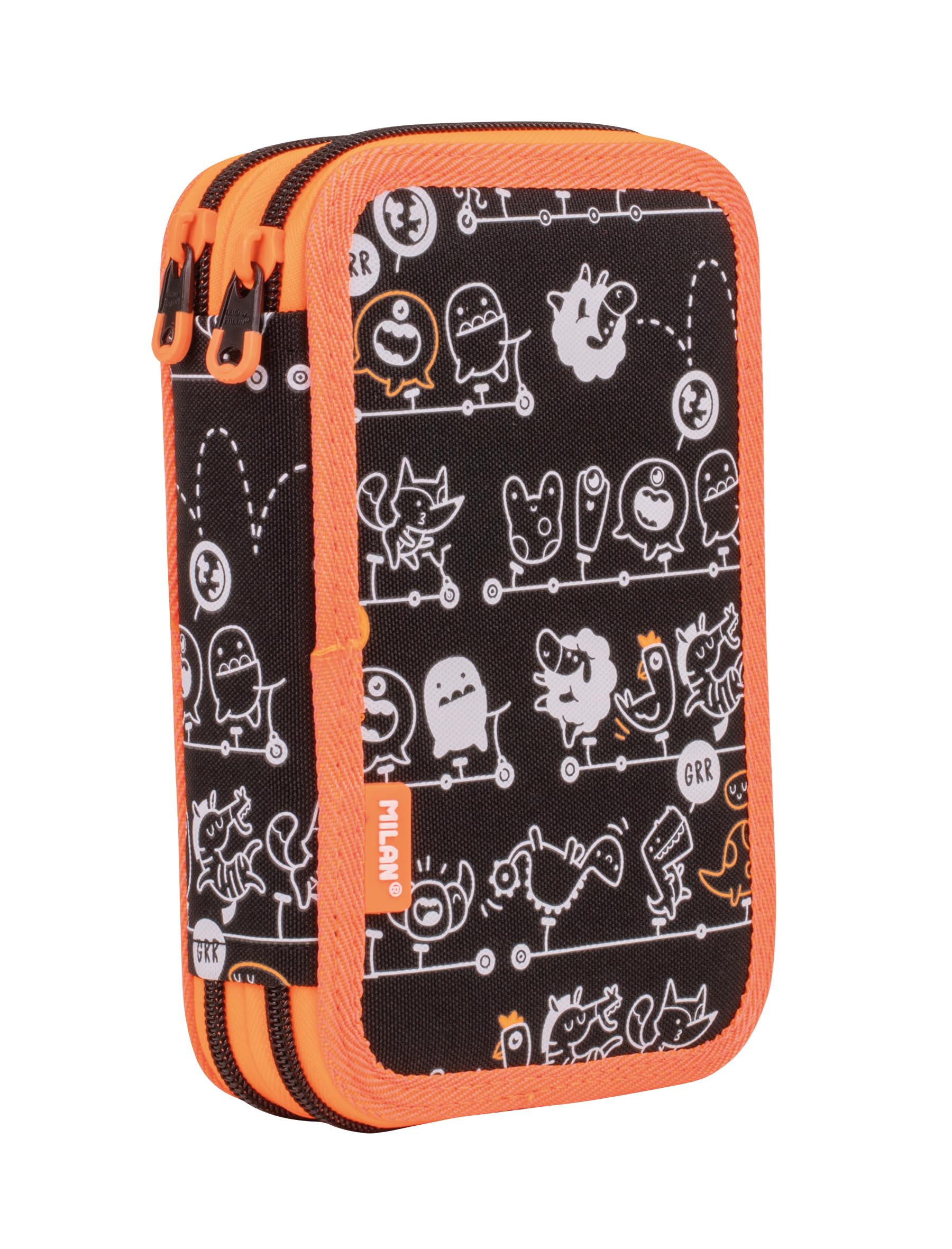 MILAN® Plumier 2 Pisos con Contenido Serie Especial Tandem, Negro