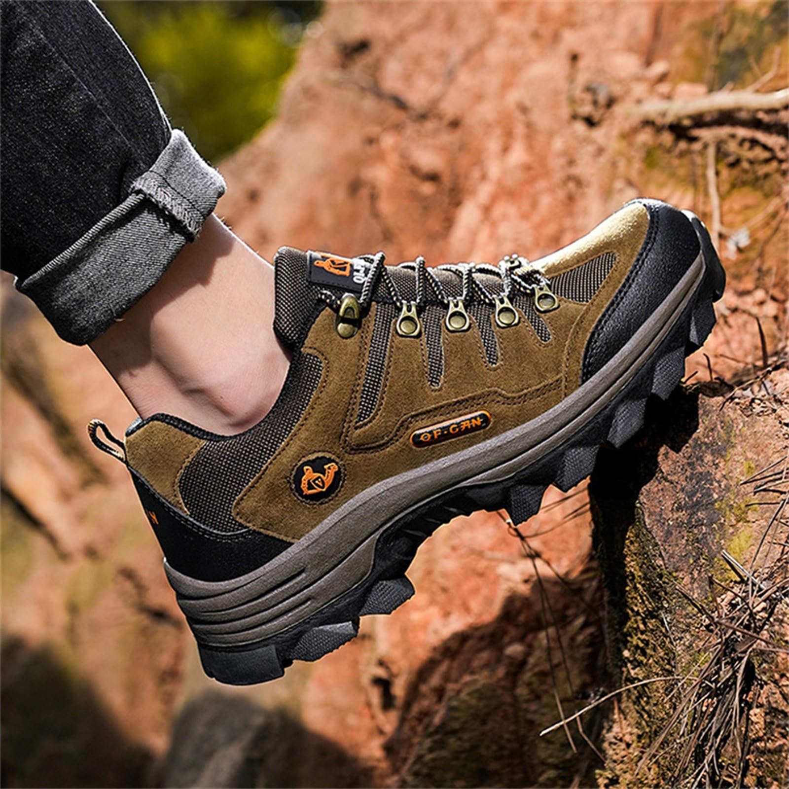 Wanderschuhe Herren Breit - Outdoorschuhe Orthopädische Trekkingschuhe | Übergrößen Schnürschuhe Atmungsaktive Sommerschuhe Leicht Sneaker Bequeme Sportschuhe Outdoor Casual Walkingschuhe