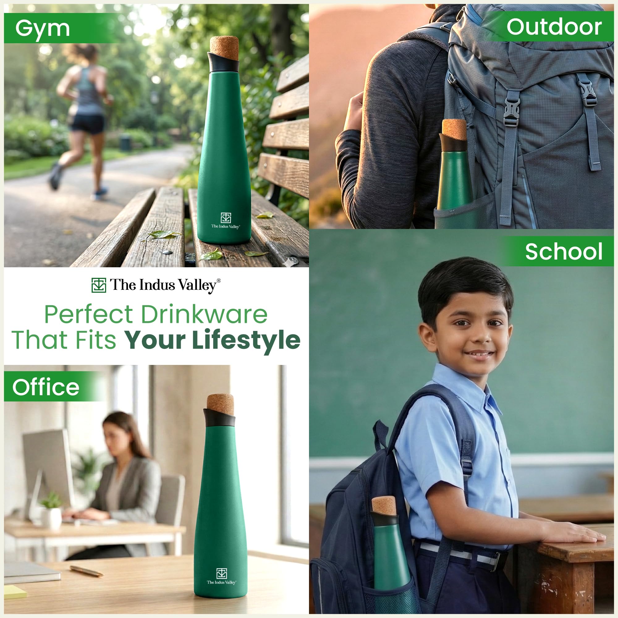 The Indus Valley Double Wall Stainless Steel Vacuum Insulated Narrow Water Bottle | 500 ml | Leak-Proof Lid, Rust-Proof | for School, Office & Gym — Amazon image 9