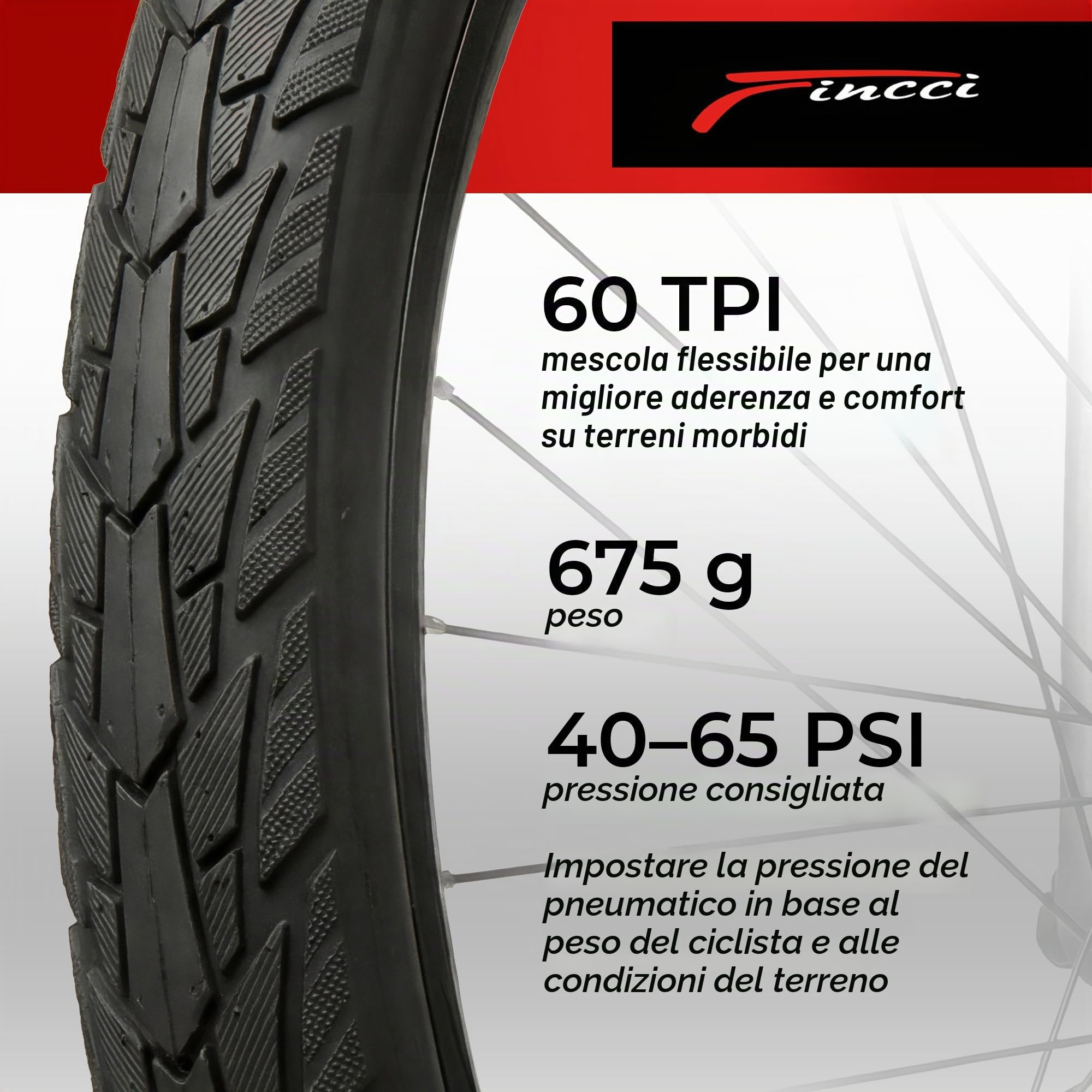 Fincci Copertoni 700x45 47-622 Pieghevole 60 TPI con Protezione Antipuntura | Copertoni 47-622 con Carcassa 60 TPI e Protezione in Aramide da 1 mm per Copertoni Bici 28 - Set da 2