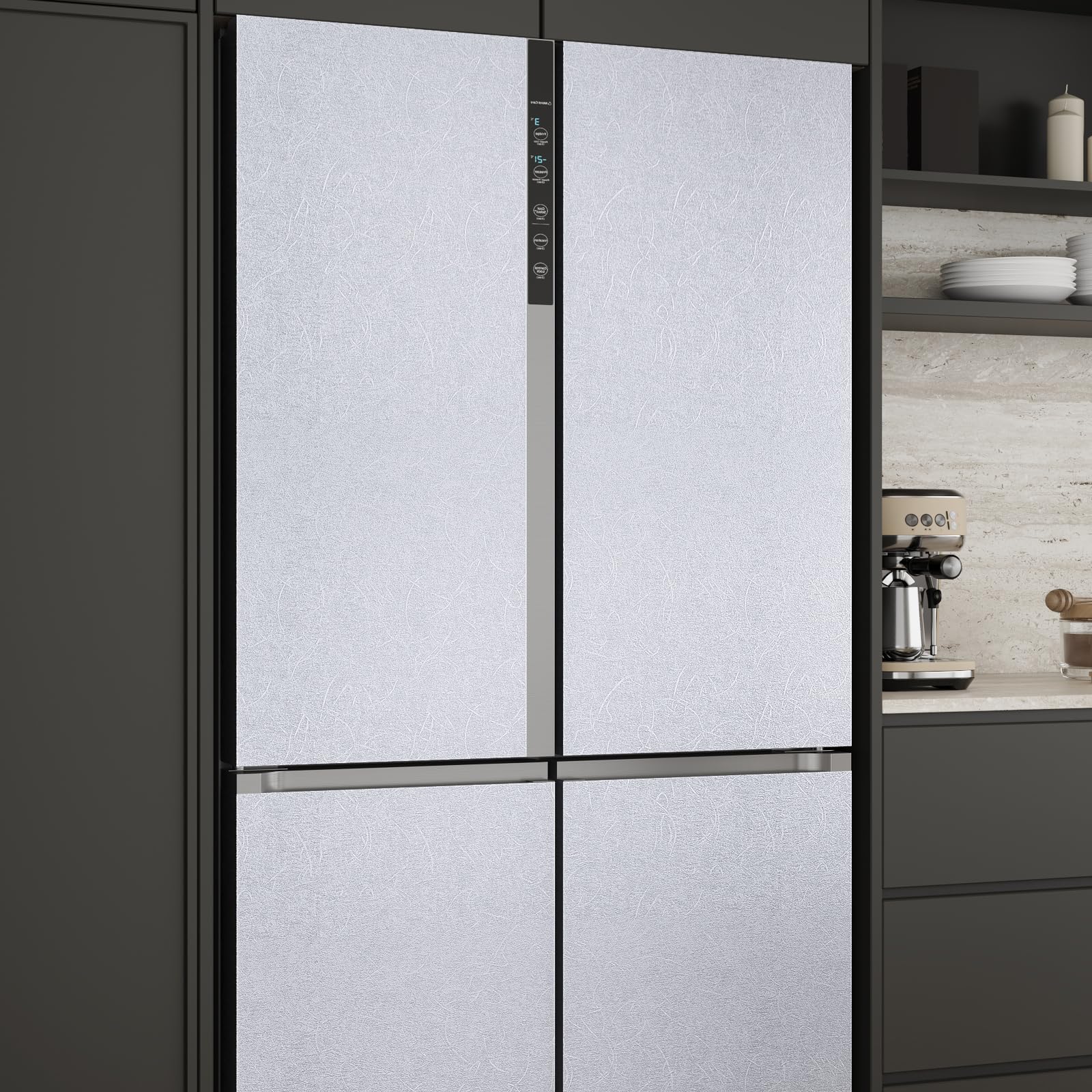 VaryPaper Thicken Silver Metallic Wallpaper Peel and Stick Wallpaper 40cmx200cm Sticky Back Plastic Kitchen Worktop Covering Waterproof Cupboards Vinyl Wrap for Furniture Splashbacks Fridge Stickers - Image 4