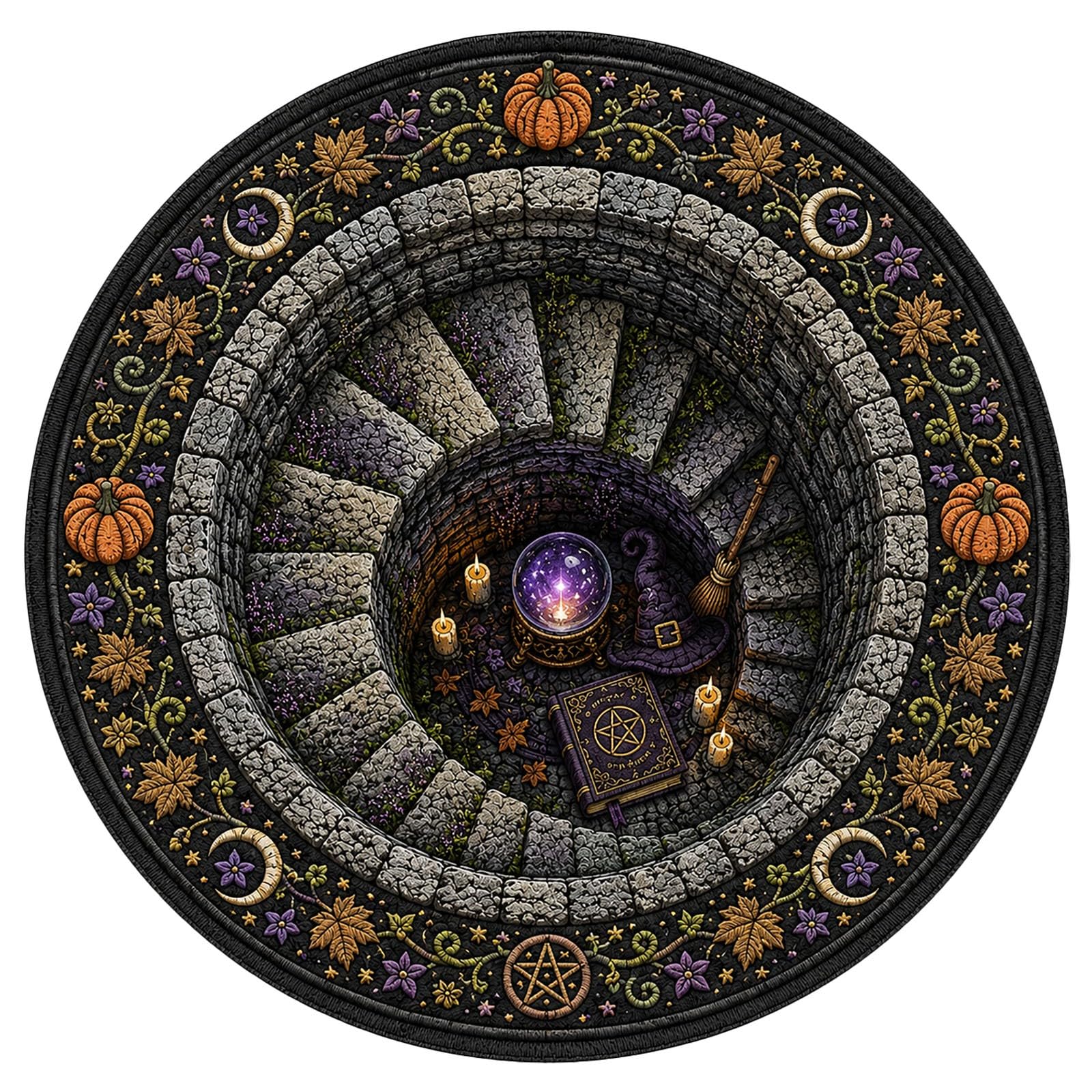 Halloween Decorations Halloween Door Mat 3D Optical Illusion Rug Spooky Front Door Decor Rectangle Round Pattern Carpet Non Slip Indoor Area Rug for Living Room Bedroom Outdoor Party Decor