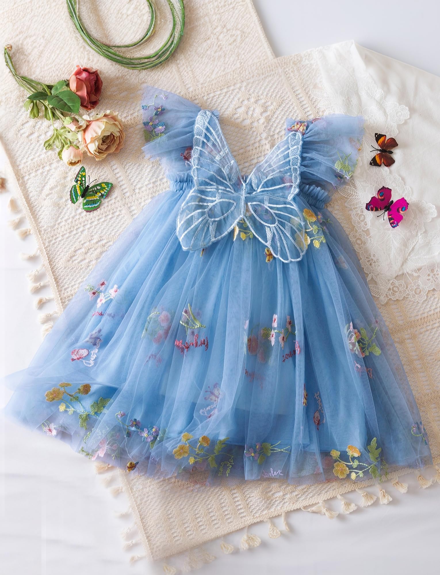 AIEOE Floral Vestido Sin Mangas para Bebé Princesa Niñas Algodón Vestidos de Verano para Fiesta de Carnaval para 6 Meses - 5 Años