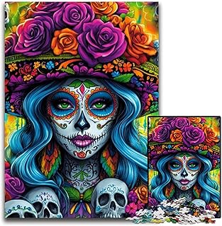 Comprar Rompecabezas para Adultos, 1000 Piezas, Calaveras mexicanas, cartón, para Mayores de 14 años, difíciles de completar, Pero Divertidos y Divertidos, Regalo de cumpleaños de 26x38cm