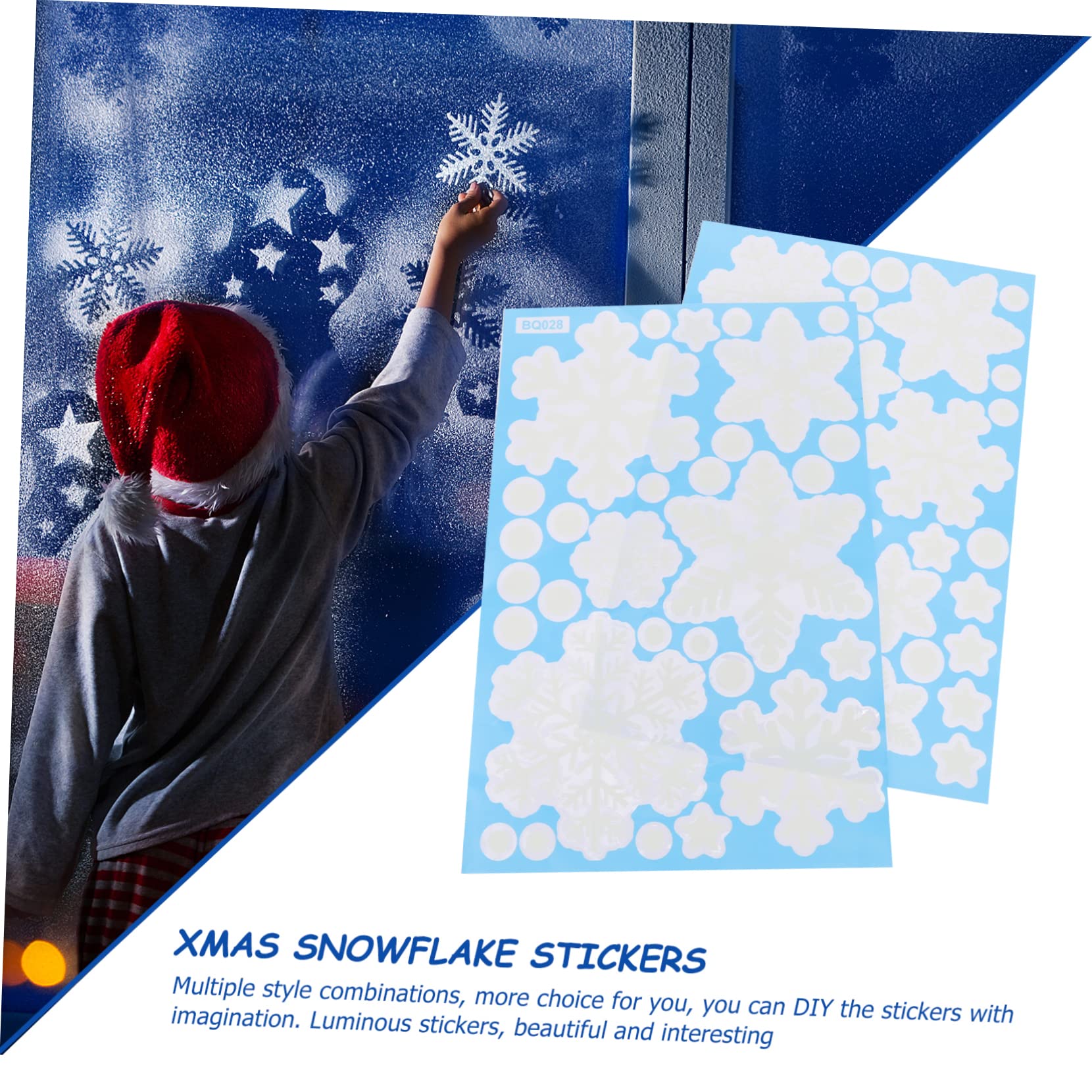 minkissy 10blätter Weihnachts Schneeflocken Aufkleber Nachtlicht Deko Sticker Für Festliche Für Und Kinderzimmer