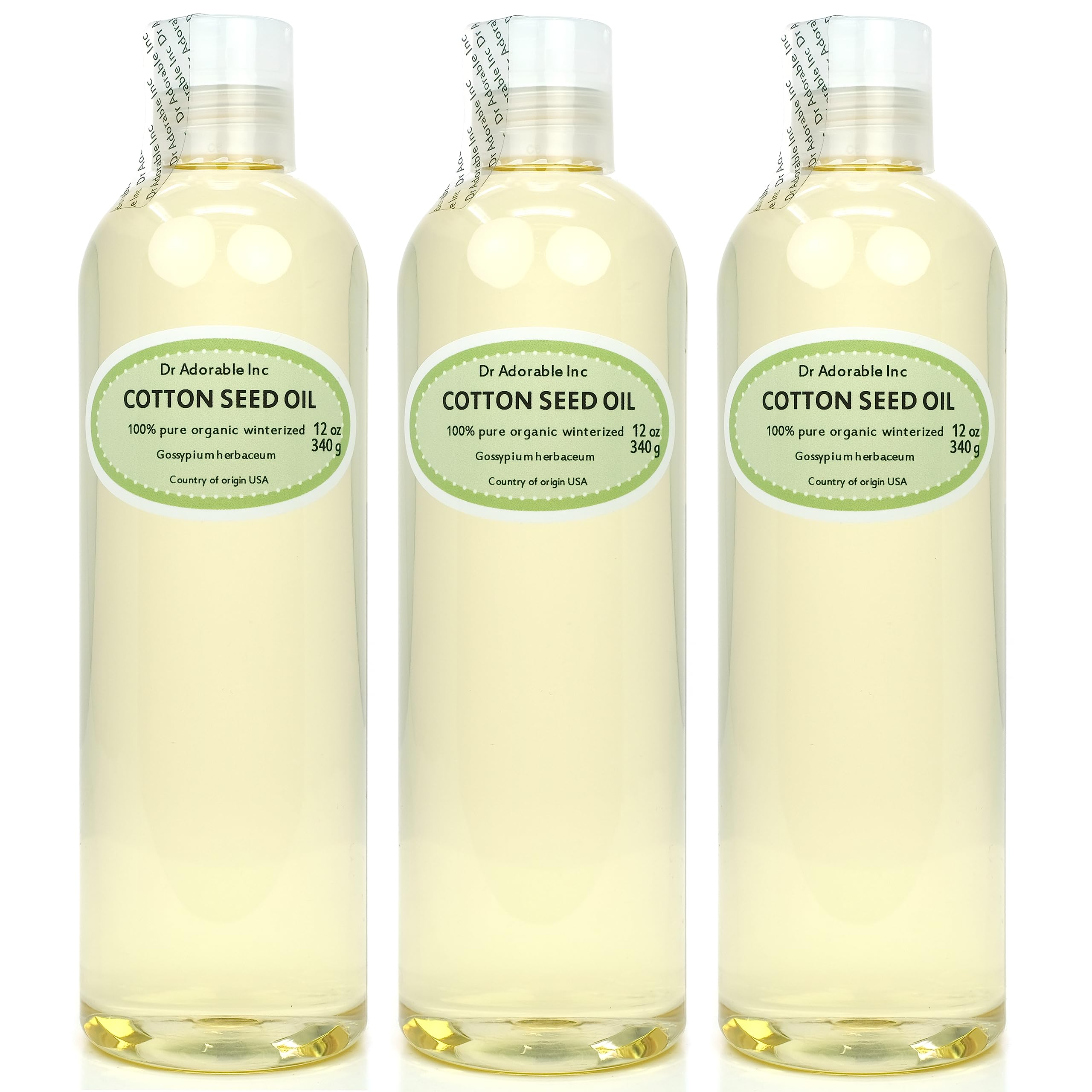 Dr Adorable - 36 oz - Cottonseed Oil - Winterized 100% Pure Natural Organic Cold Pressed (3 of 12 oz)