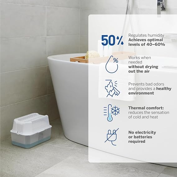 HUMYDRY - Pack of 6 Dehumidifier Devices with 6 Moisture Absorber Refills - 35.3 oz - Large Size - Fragrance Free - Ideal for Spaces Up to 400 sq.FT