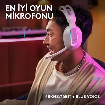 Logitech G G522 LIGHTSPEED Kablosuz Oyuncu Kulaklığı, LIGHTSYNC RGB Aydınlatmalı, Senkronize PRO-G Ses, Hafif ve Konforlu Tasarım, Beyaz