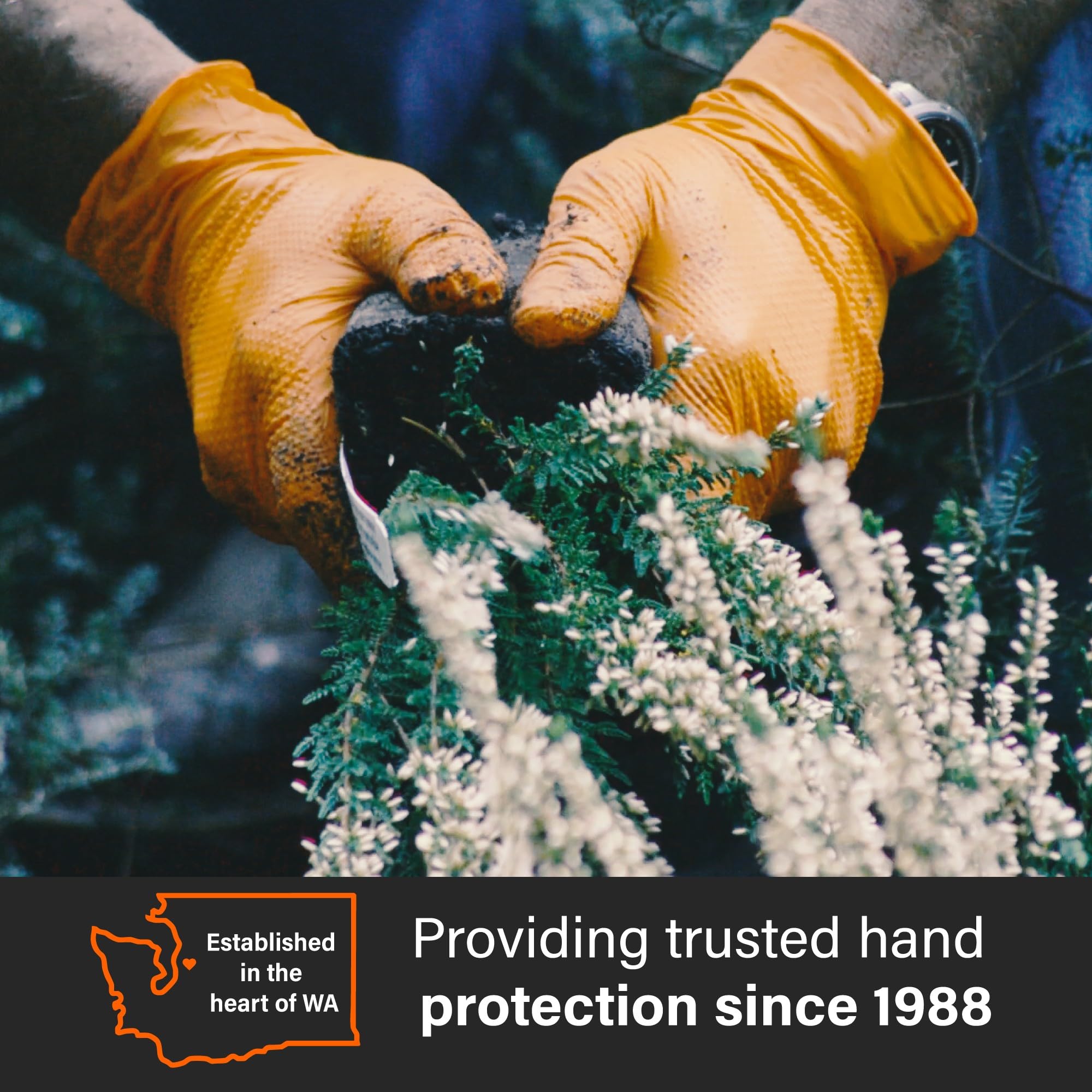 GLOVEWORKS Orange Nitrile Work Gloves 8 Mil Disposable Heavy Duty Raised Diamond Grip, Mechanic Glove, XL, Box of 100