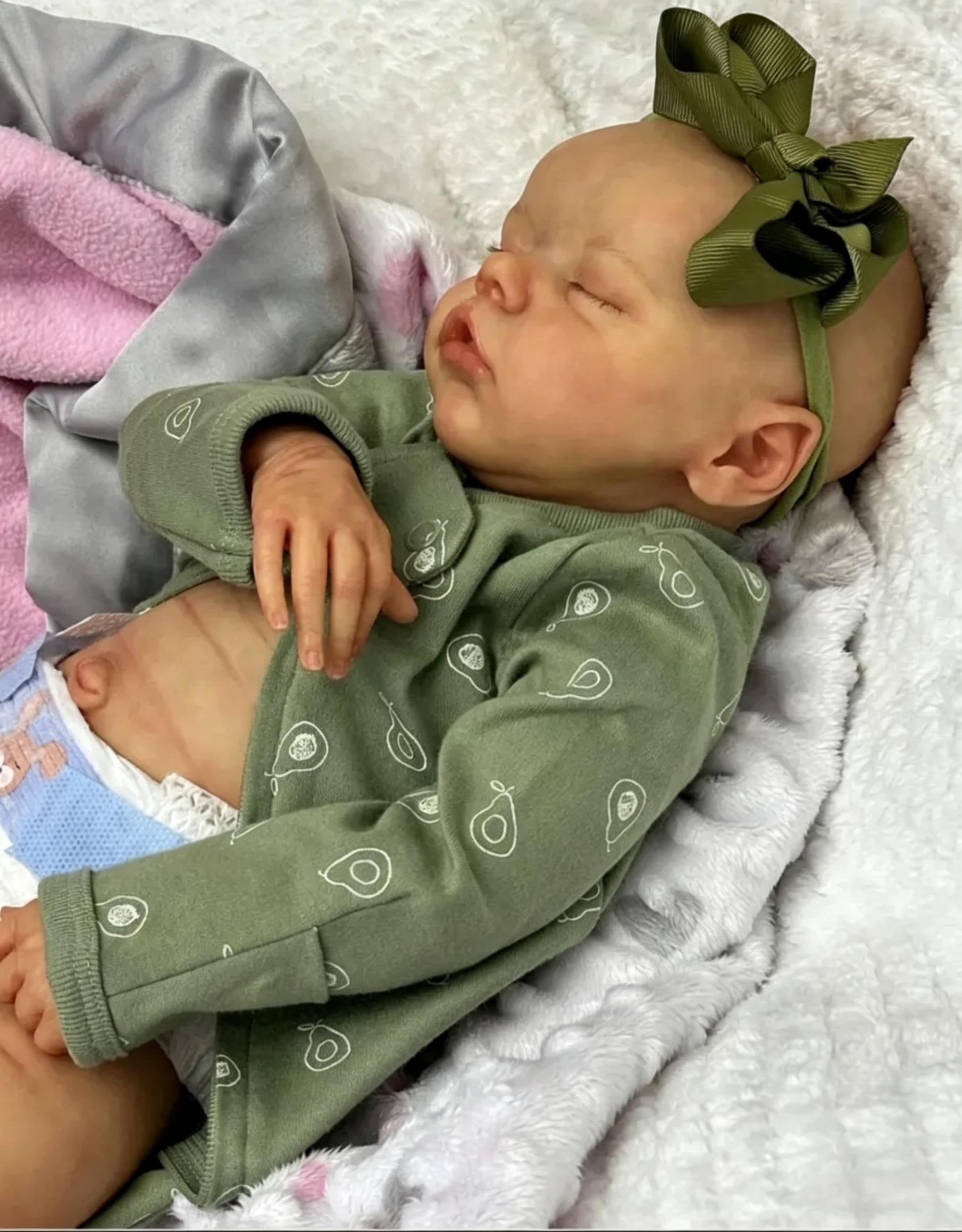 RXDOLL Pełna silikonowa lalka bobas 45 cm Reborn Baby Dolls silikonowe całe ciało anatomicznie poprawna dziewczyna realistyczna lalka bobas prawdziwe życie Reborn lalki z akcesoriami