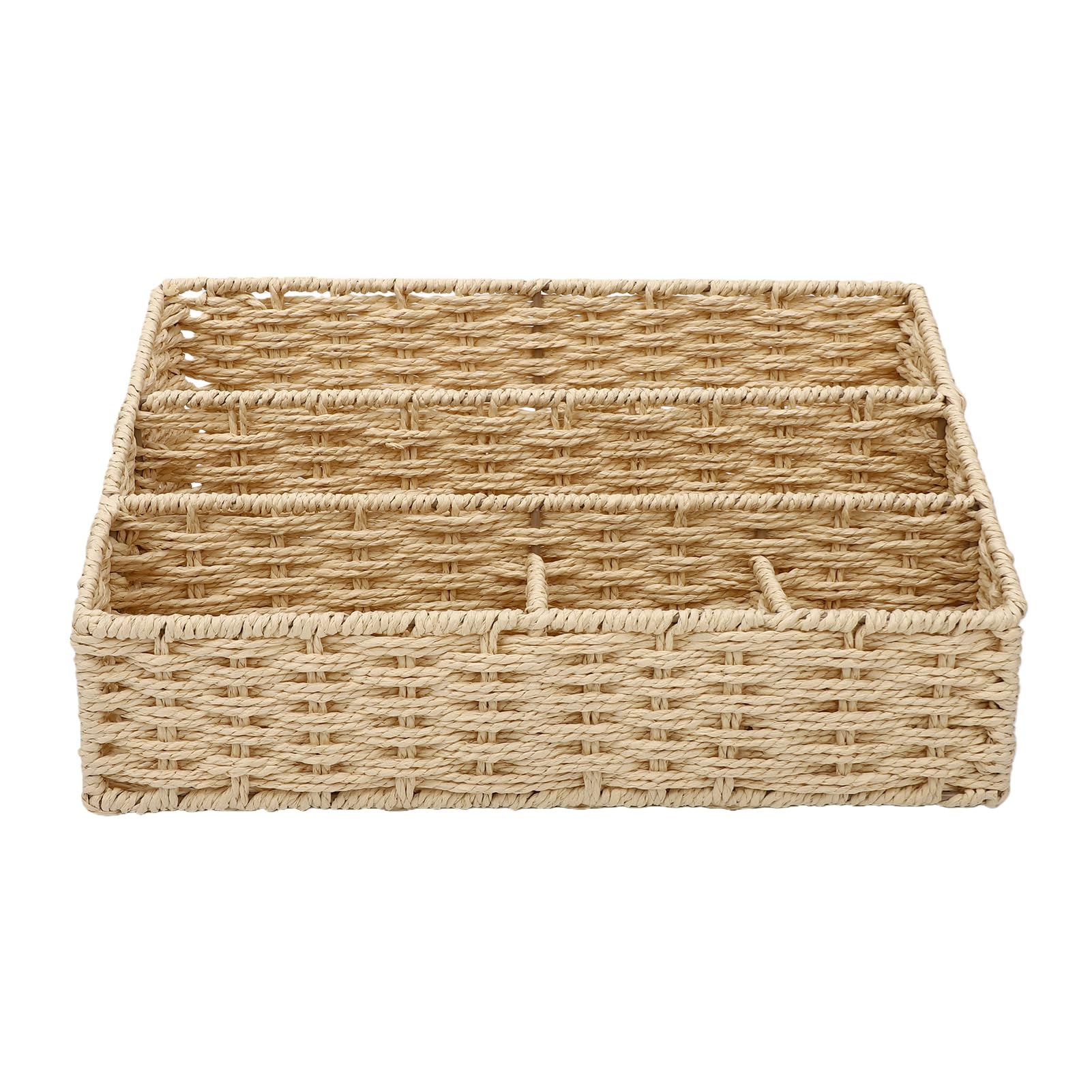 banapoy Organisateur de Courrier tissé, 5 Compartiments pour Bureau (Beige)
