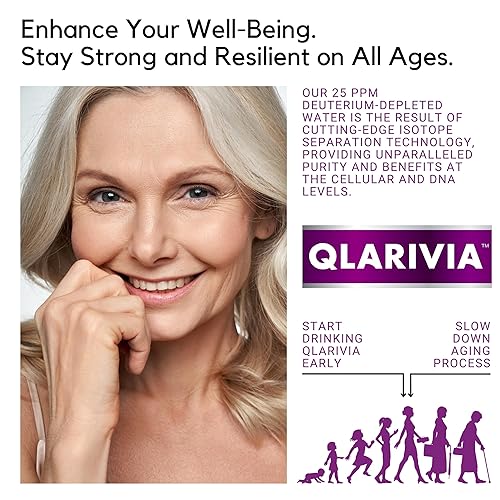 Miniatura 5 de QLARIVIA Botella de agua agotada de deuterio  Q25 (paquete de 6)  Agua embotellada premium para mayor longevidad, hidratación mejorada y apoyo