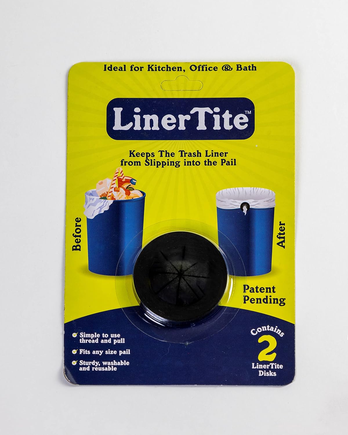 Durable LinerTite Disks EcoFriendly, Reusable Trash Liner